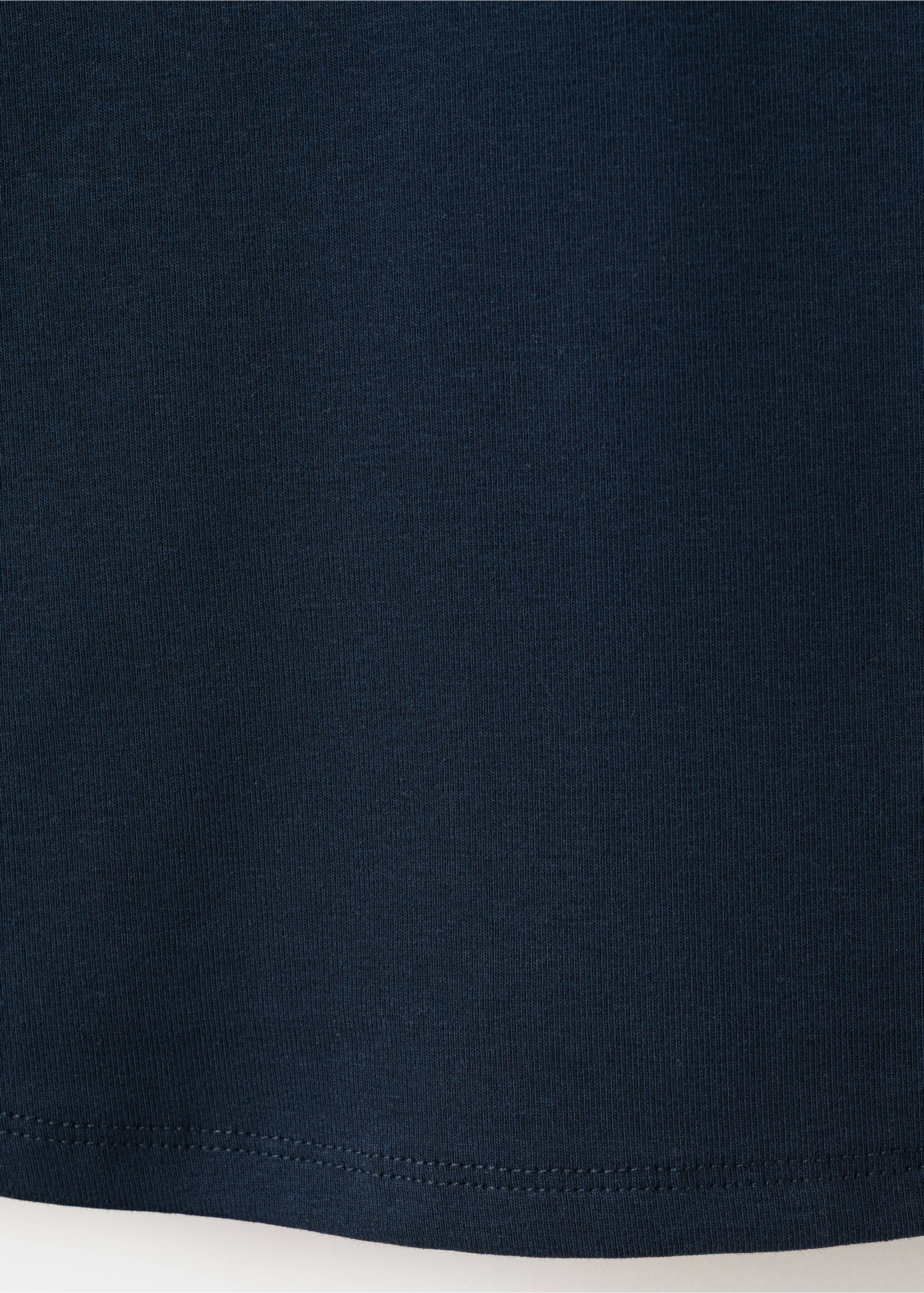 Cotton T-shirt with contrast piping - Details of the article 0, Dark Navy. Ref: 27009079-00.