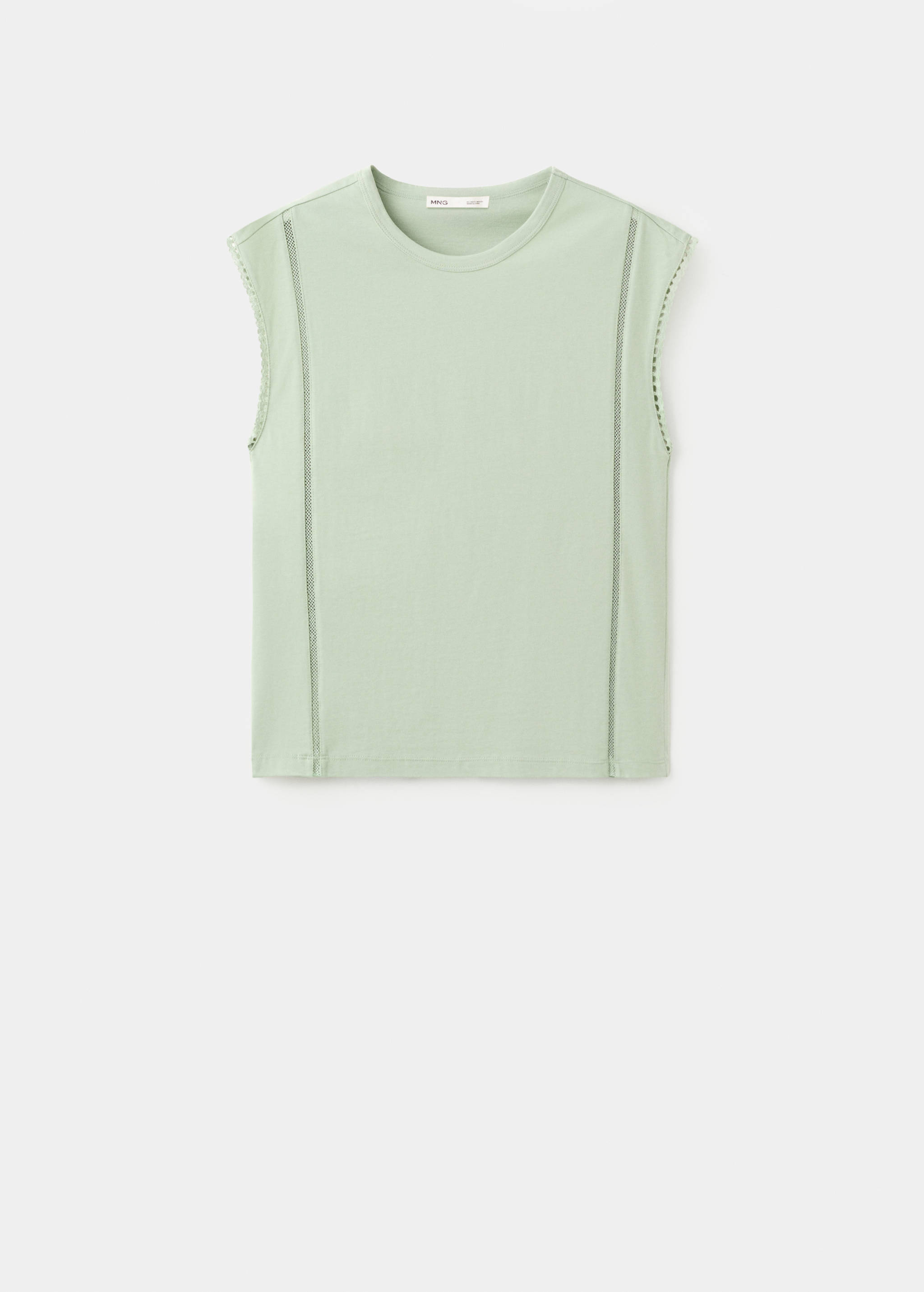 Embroidered cutwork cotton T-shirt - Article without model