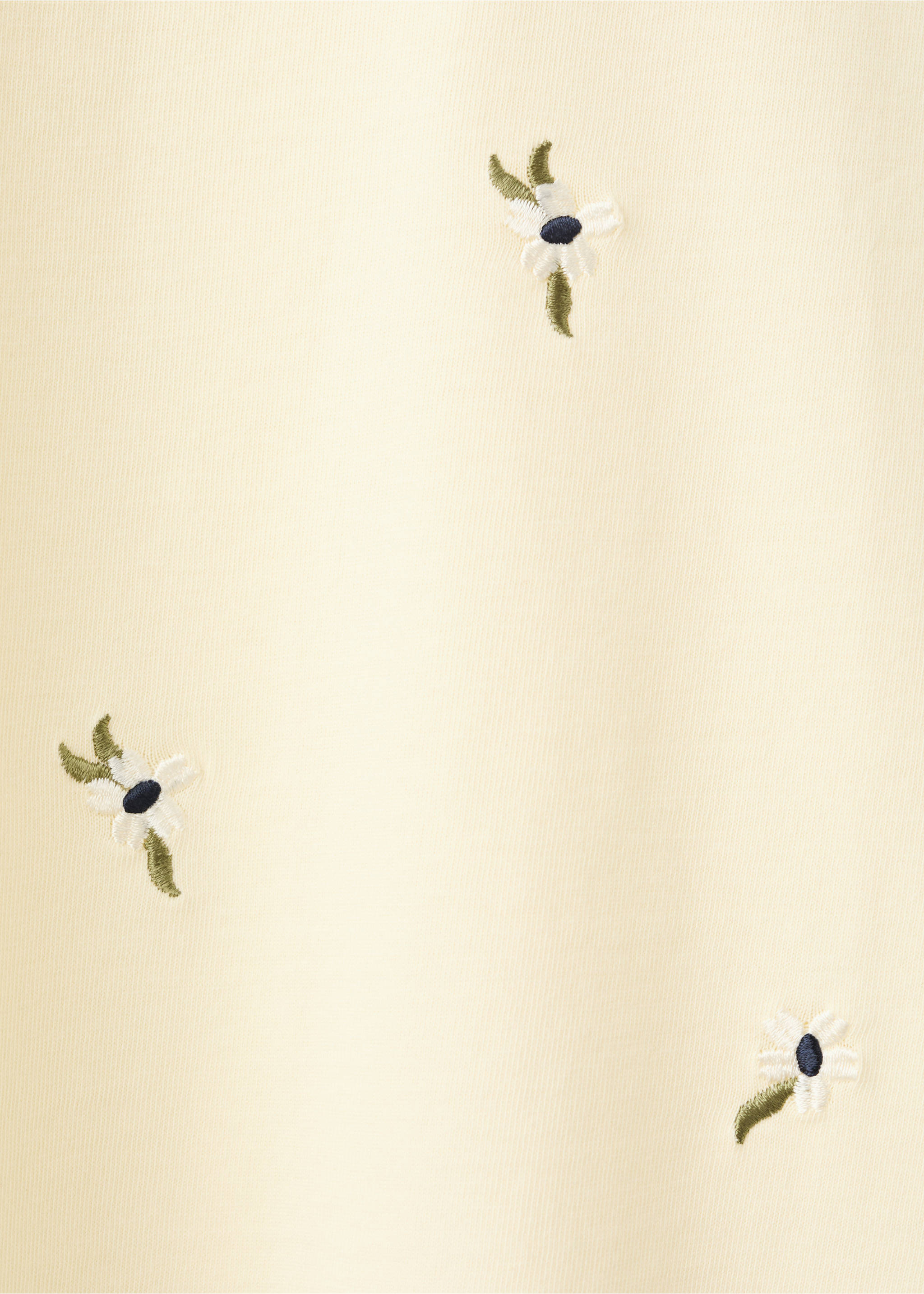 Floral-embroidered cotton t-shirt - Details of the article 0, Vanilla. Ref: 27009082-00.