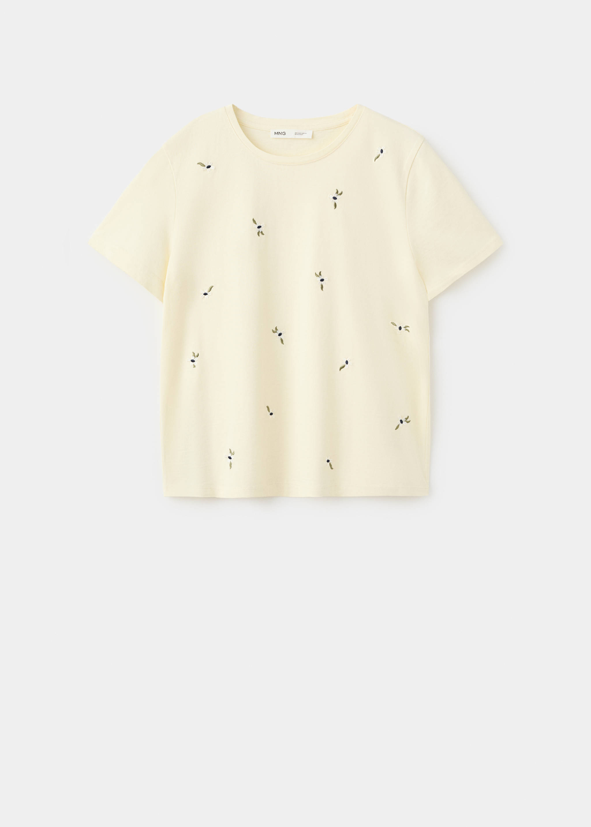 Floral-embroidered cotton t-shirt - Article without model