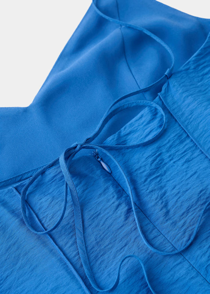 Midi dress with stitch detailing — Blue