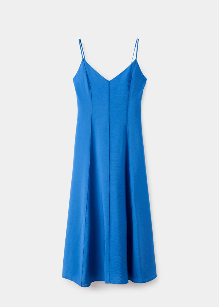 Midi dress with stitch detailing — Blue