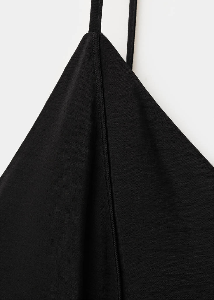Midi dress with stitch detailing — Black