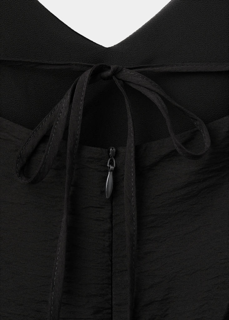 Midi dress with stitch detailing — Black