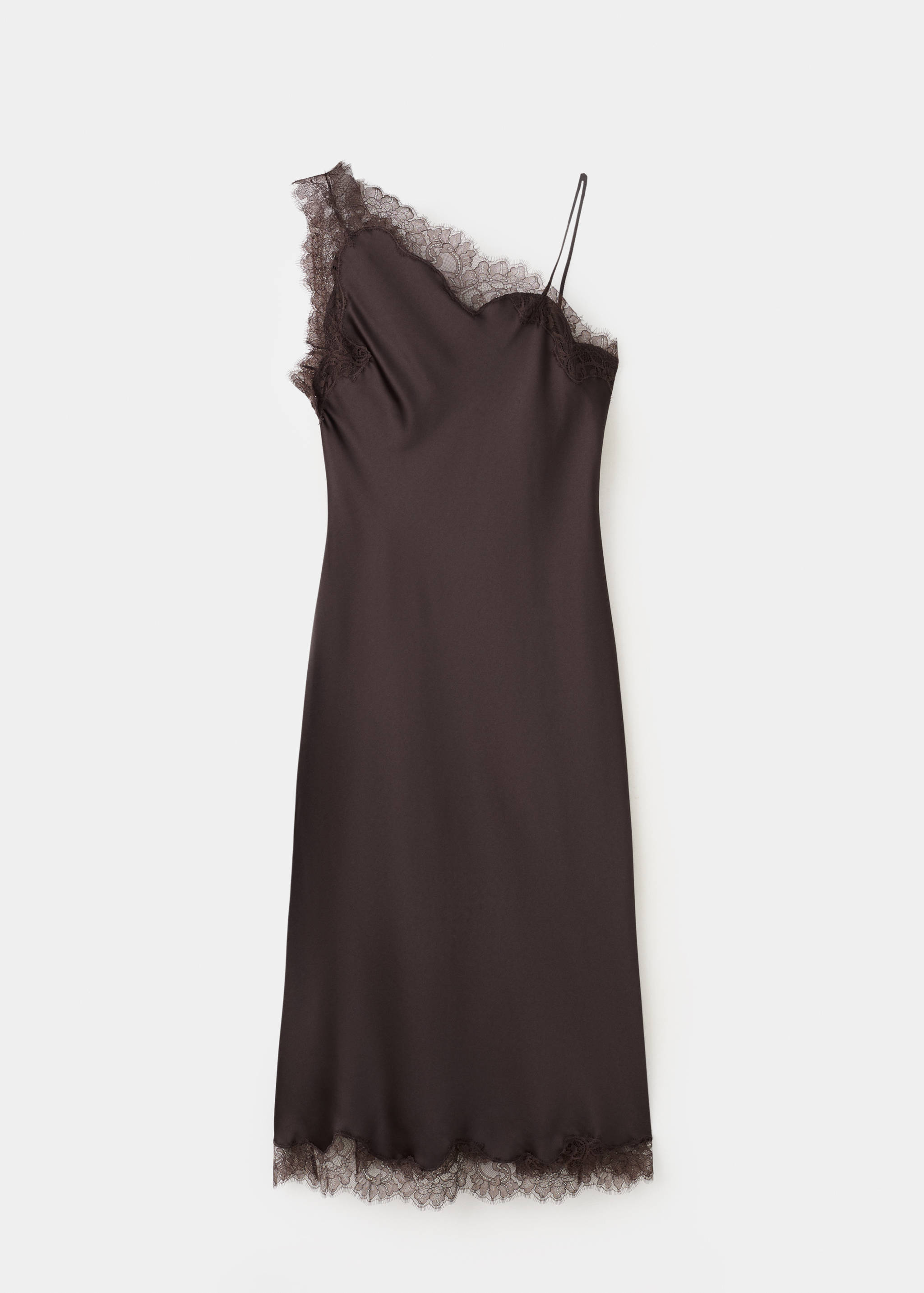 Asymmetric satin lace dress - Article without model
