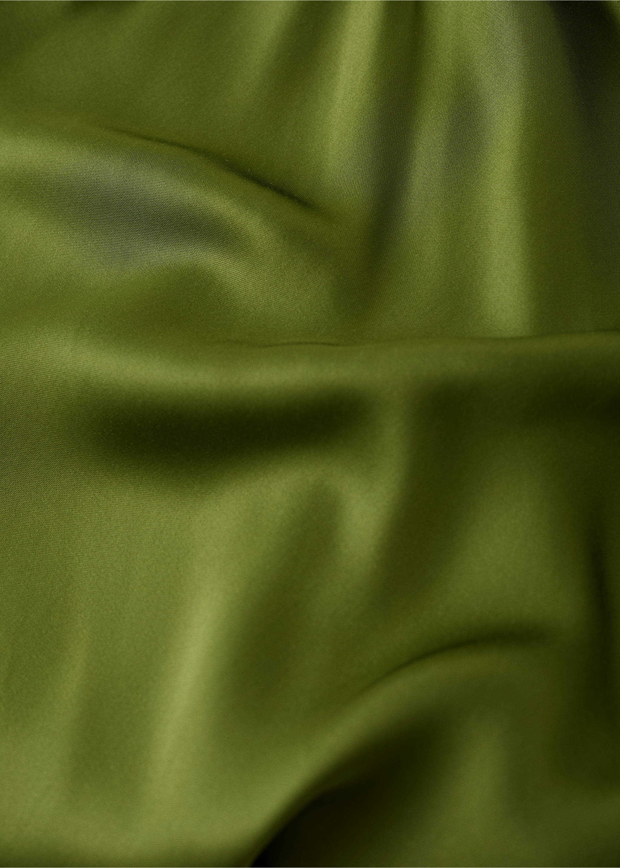 Robe satinée col V froncé - Détail de l'article 0, Vert. Ref: 27009090-00.