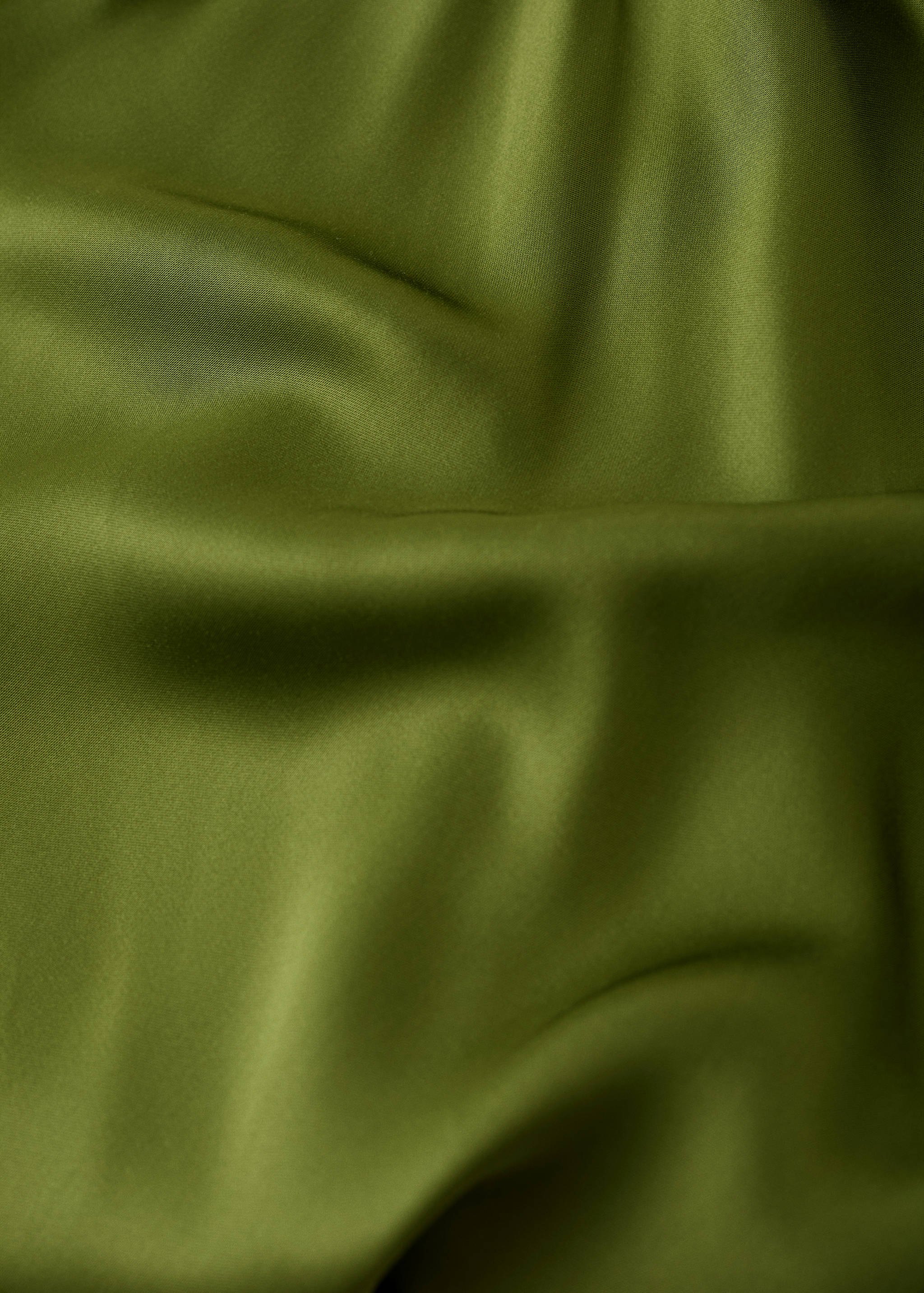 Satin dress with gathered V-neckline - Details of the article 0