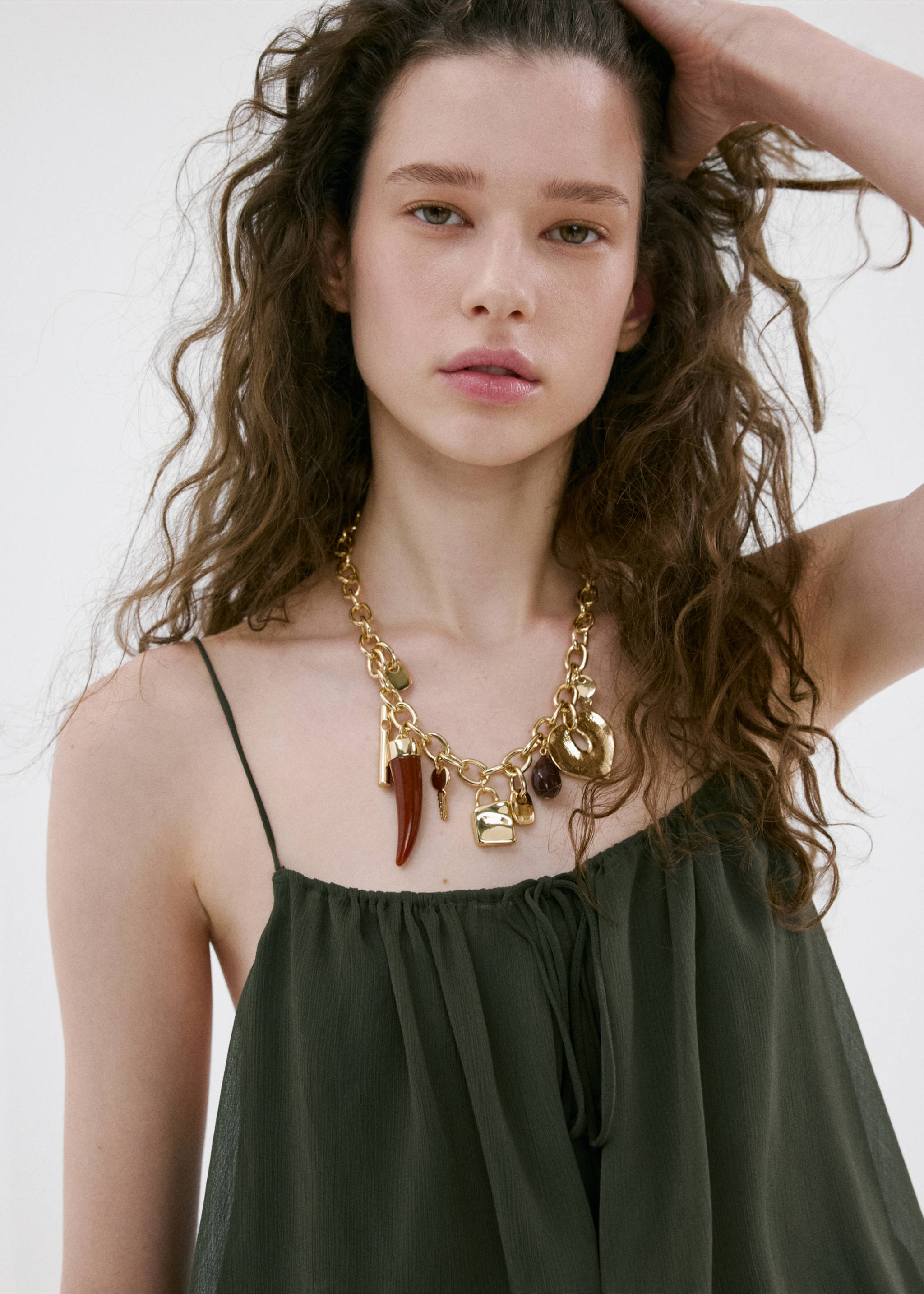 Robe courte à volants - Détail de l'article 1, Vert. Ref: 27009092-00.