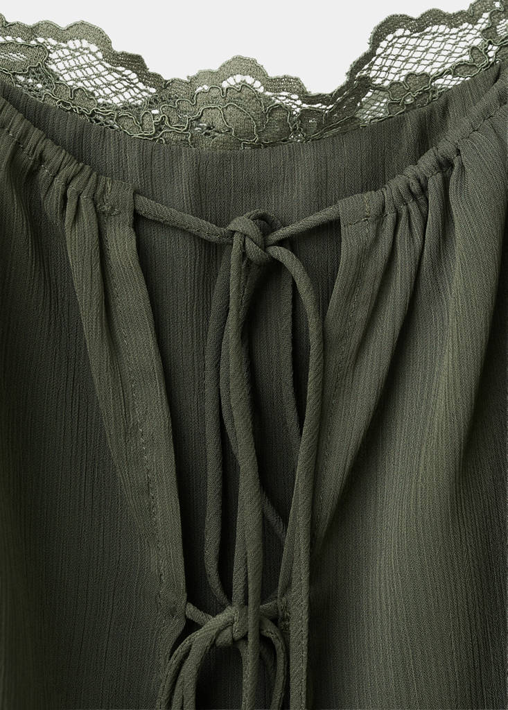 Short ruffled dress — Green