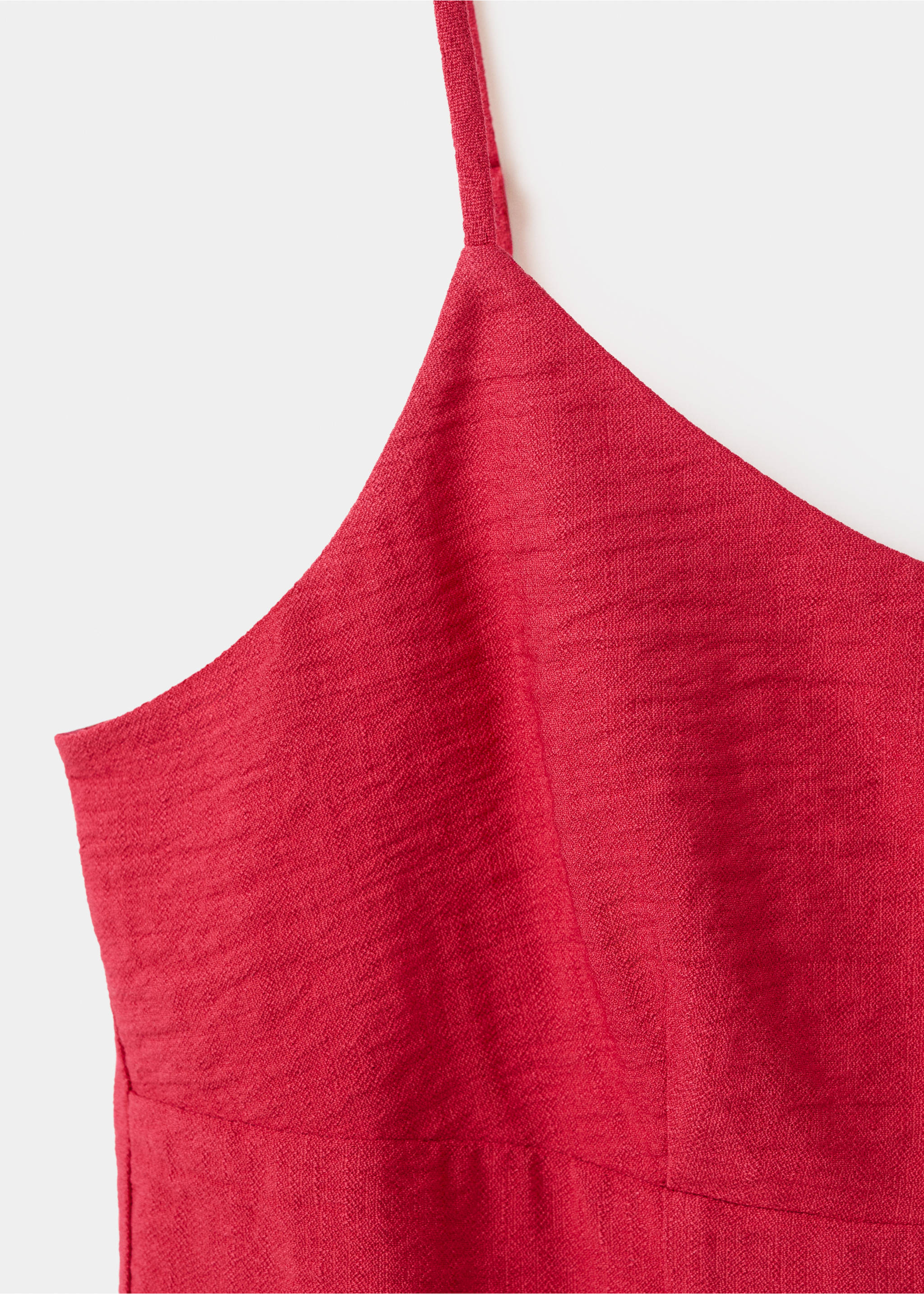 A-line crinkle effect dress - Details of the article 8, Orange. Ref: 27009095-00.