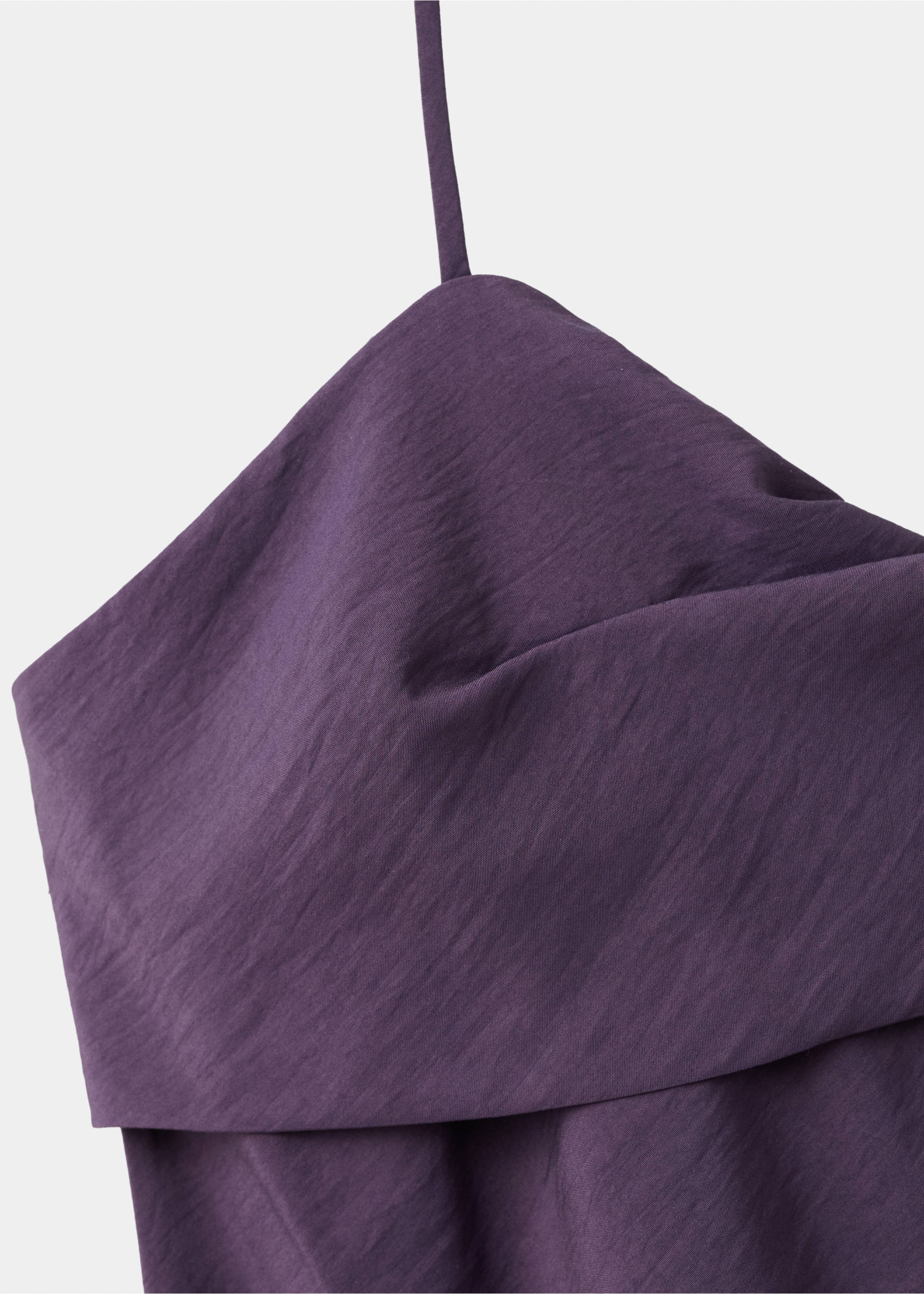 Midi dress with a crossover neckline - Details of the article 8, Lilac. Ref: 27009096-00.