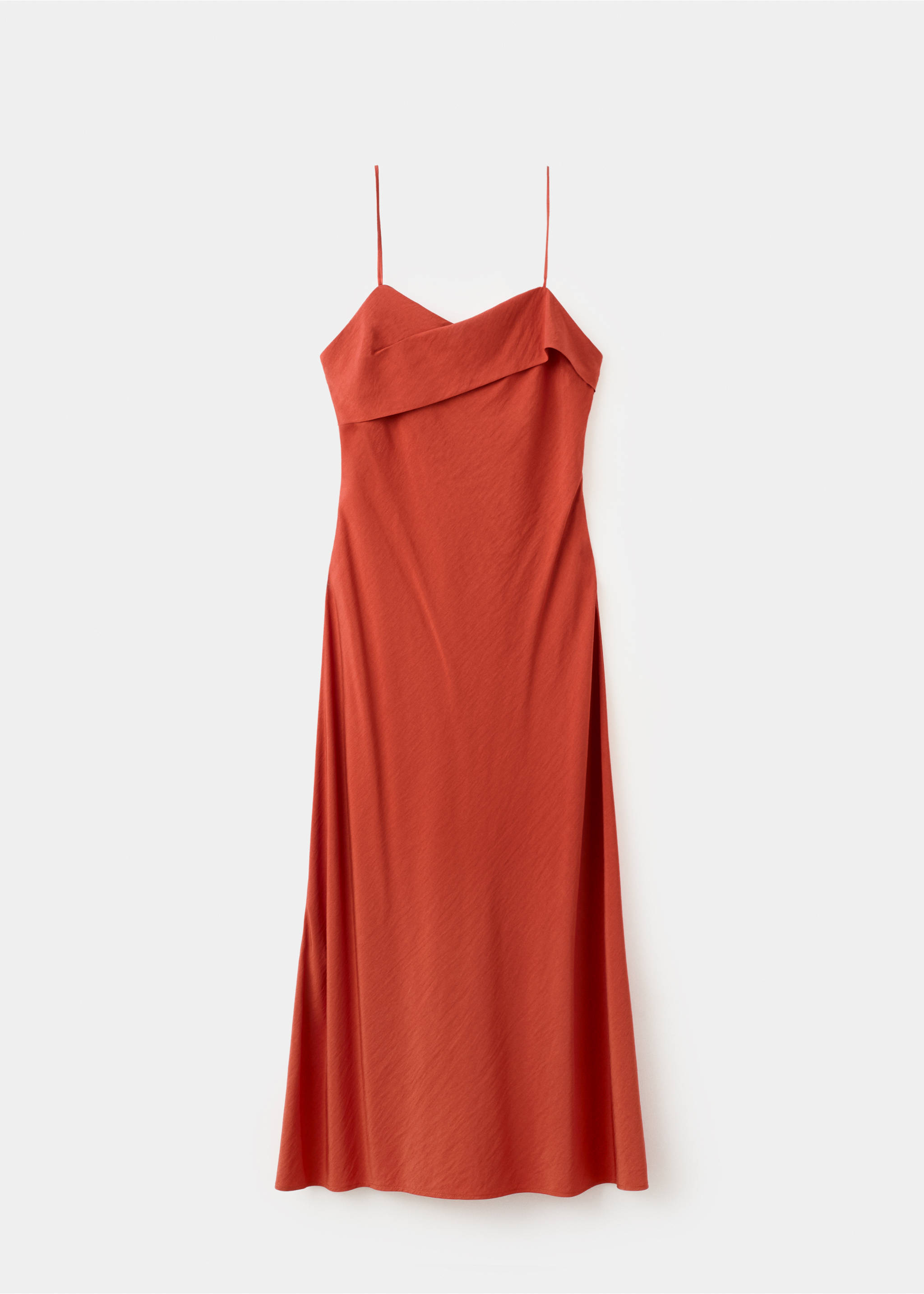 Midi dress with a crossover neckline - Article without model, Red. Ref: 27009096-00.