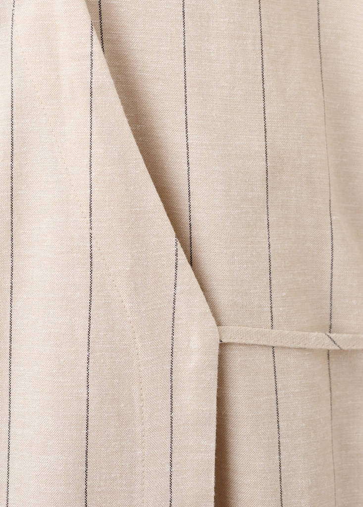 Striped linen-blend shirt-style dress thumbnail 9