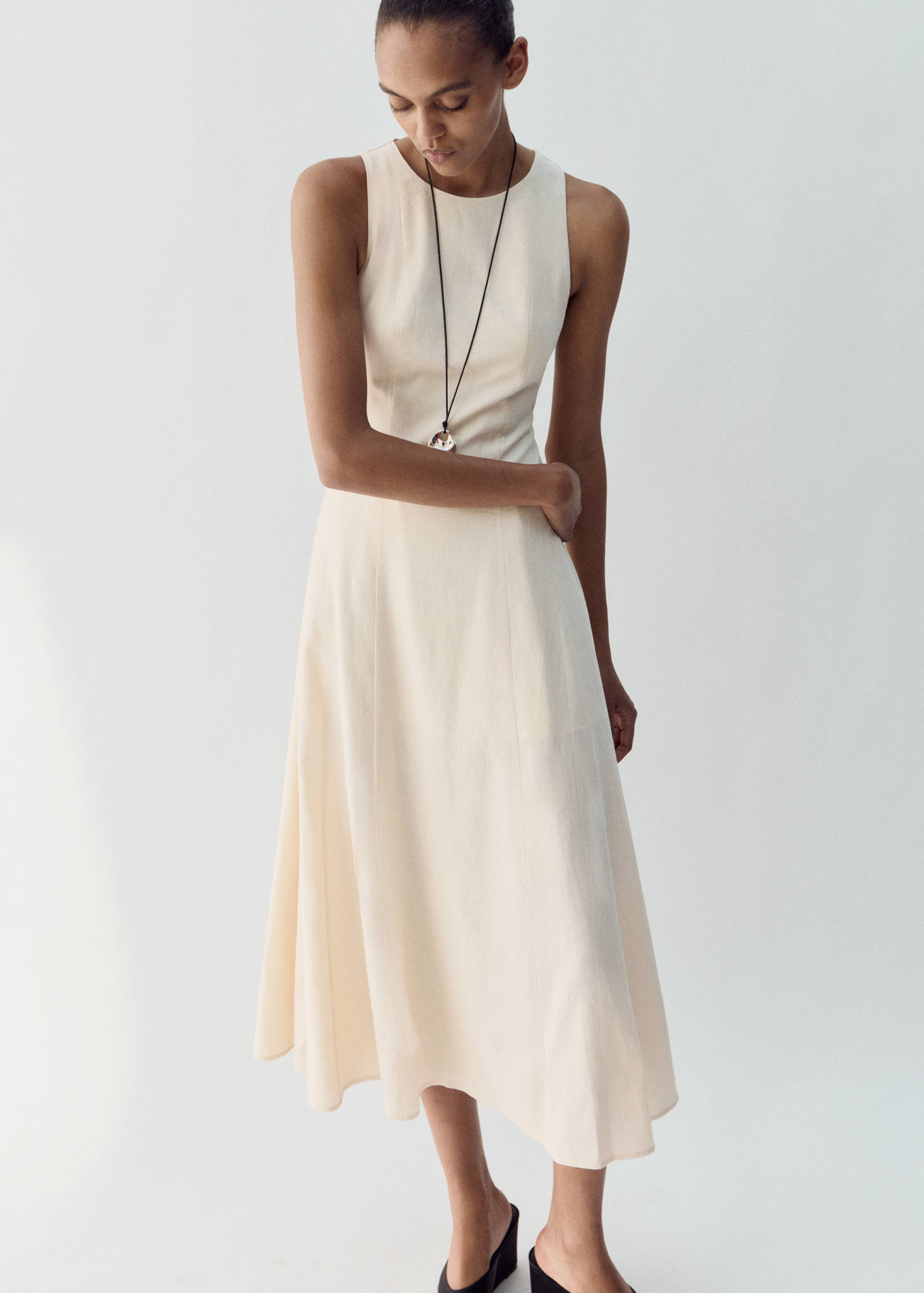 A-line linen dress - General plane