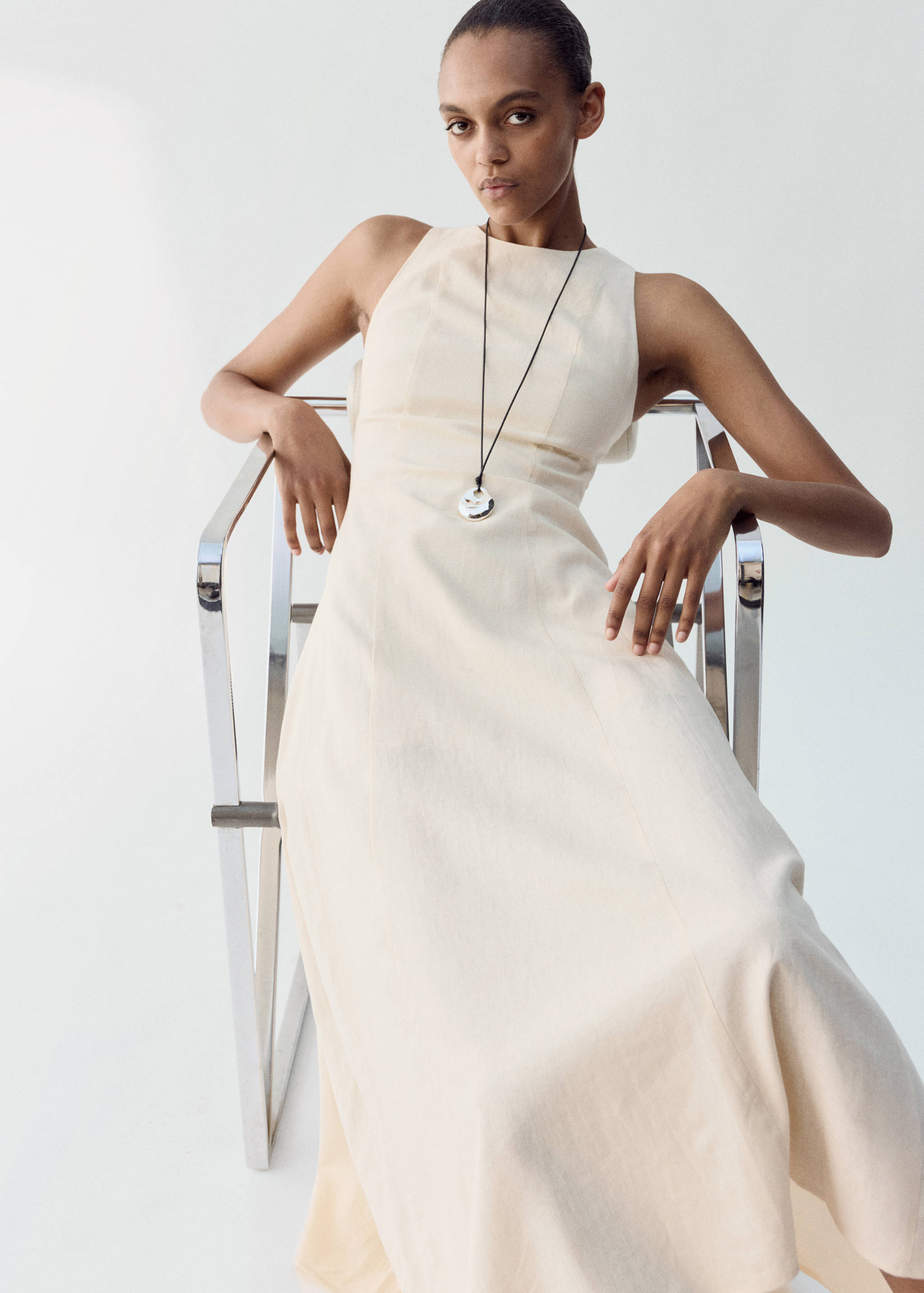 A-line linen dress - Medium plane