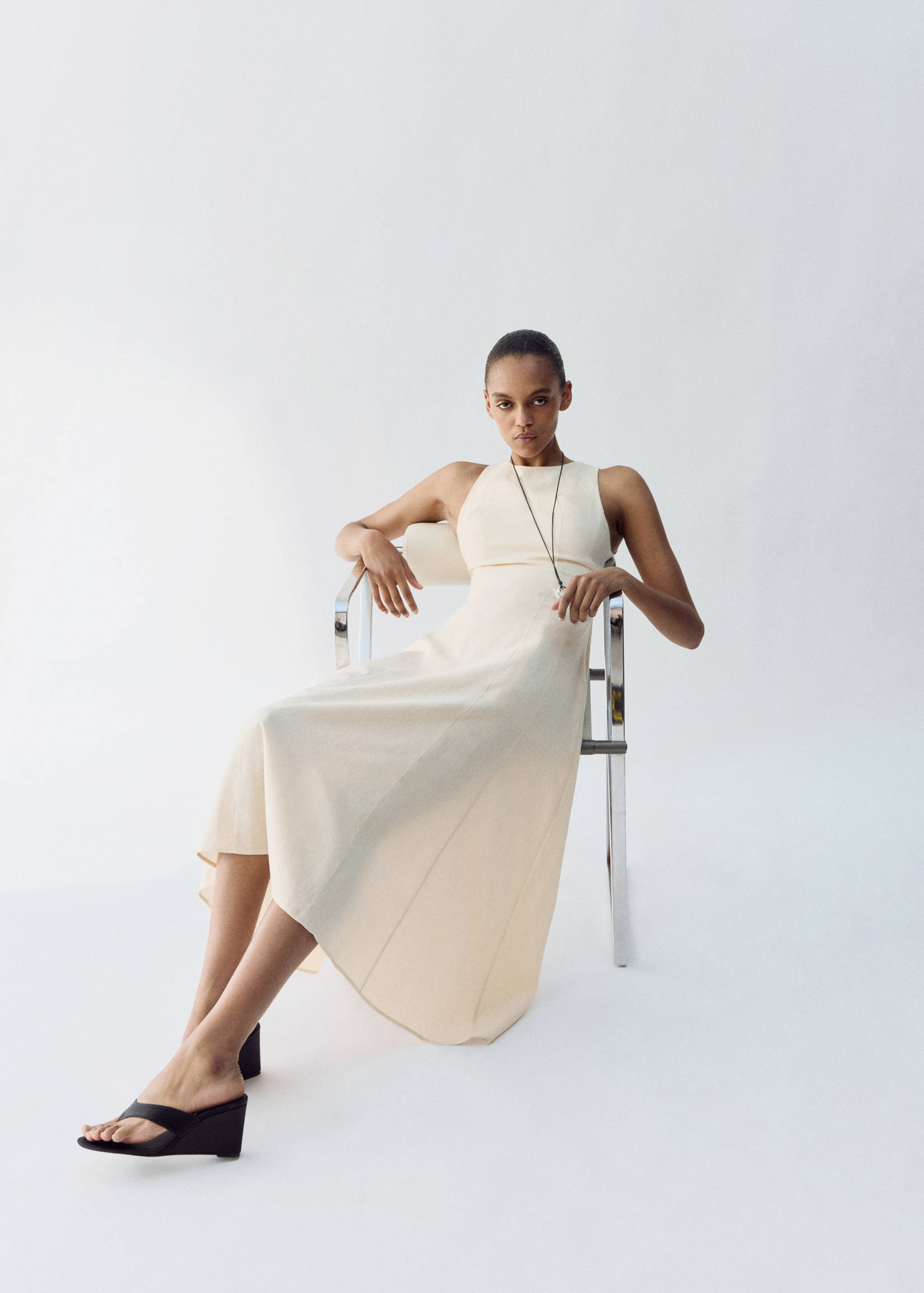 Vestido lino evasé - Detalle del artículo 1