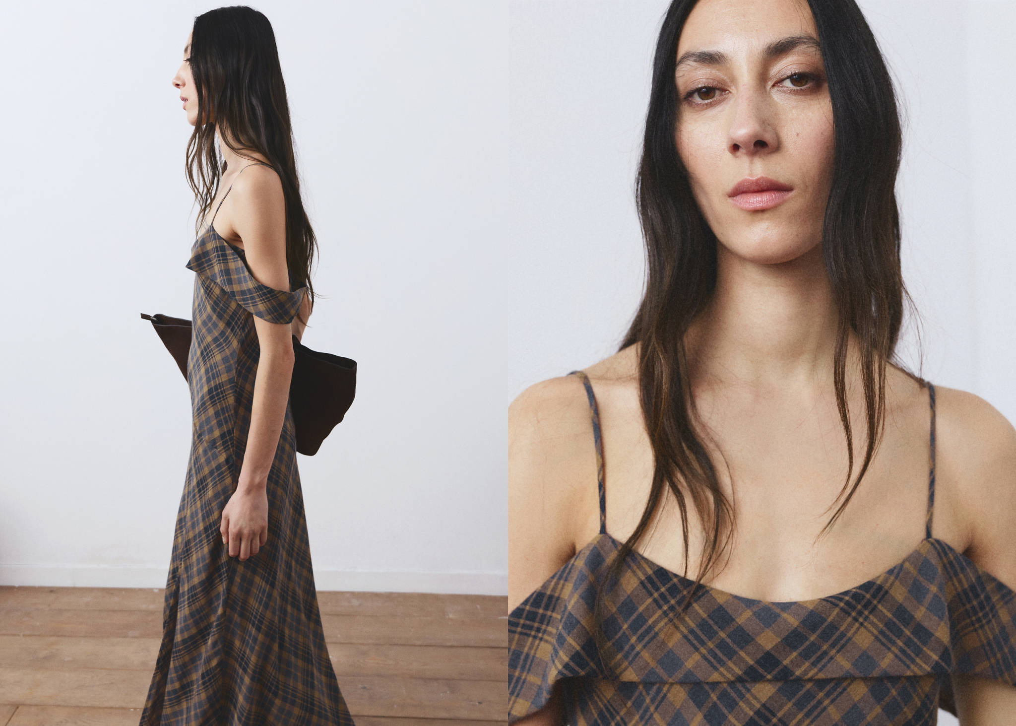 Check asymmetrical dress - Panoramic plane