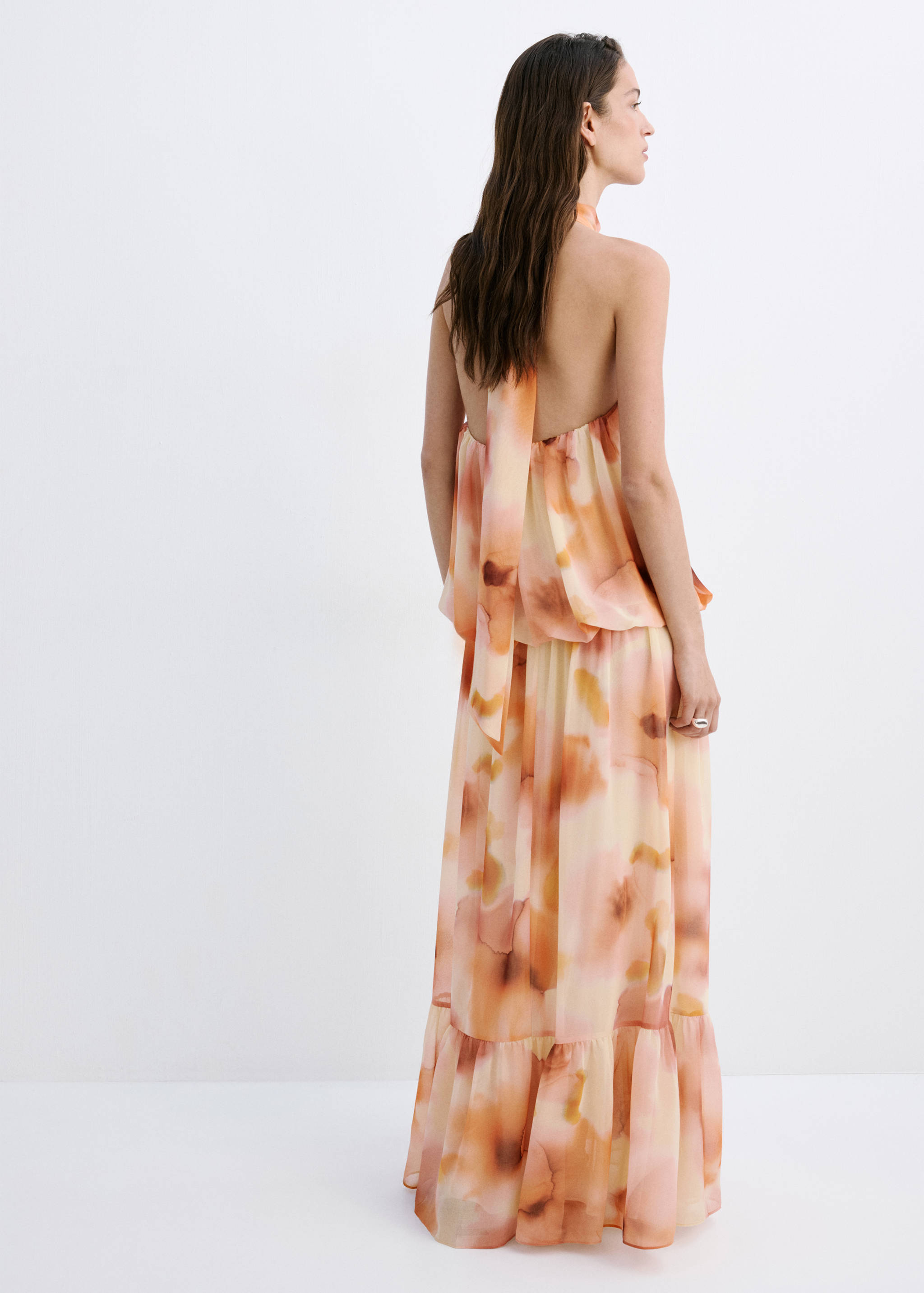 Halter-neck printed dress - Reverse of the article