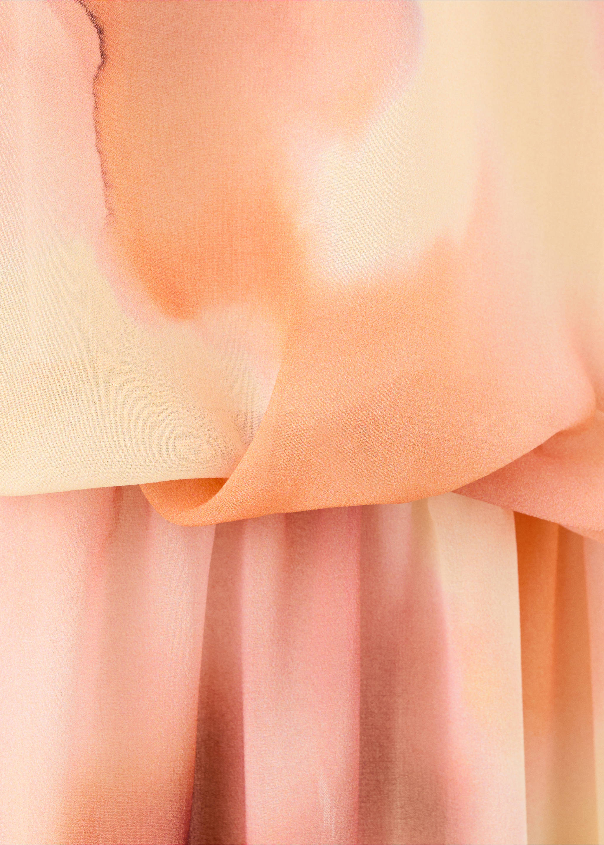 Halter-neck printed dress - Details of the article 8, Peach. Ref: 27009102-00.