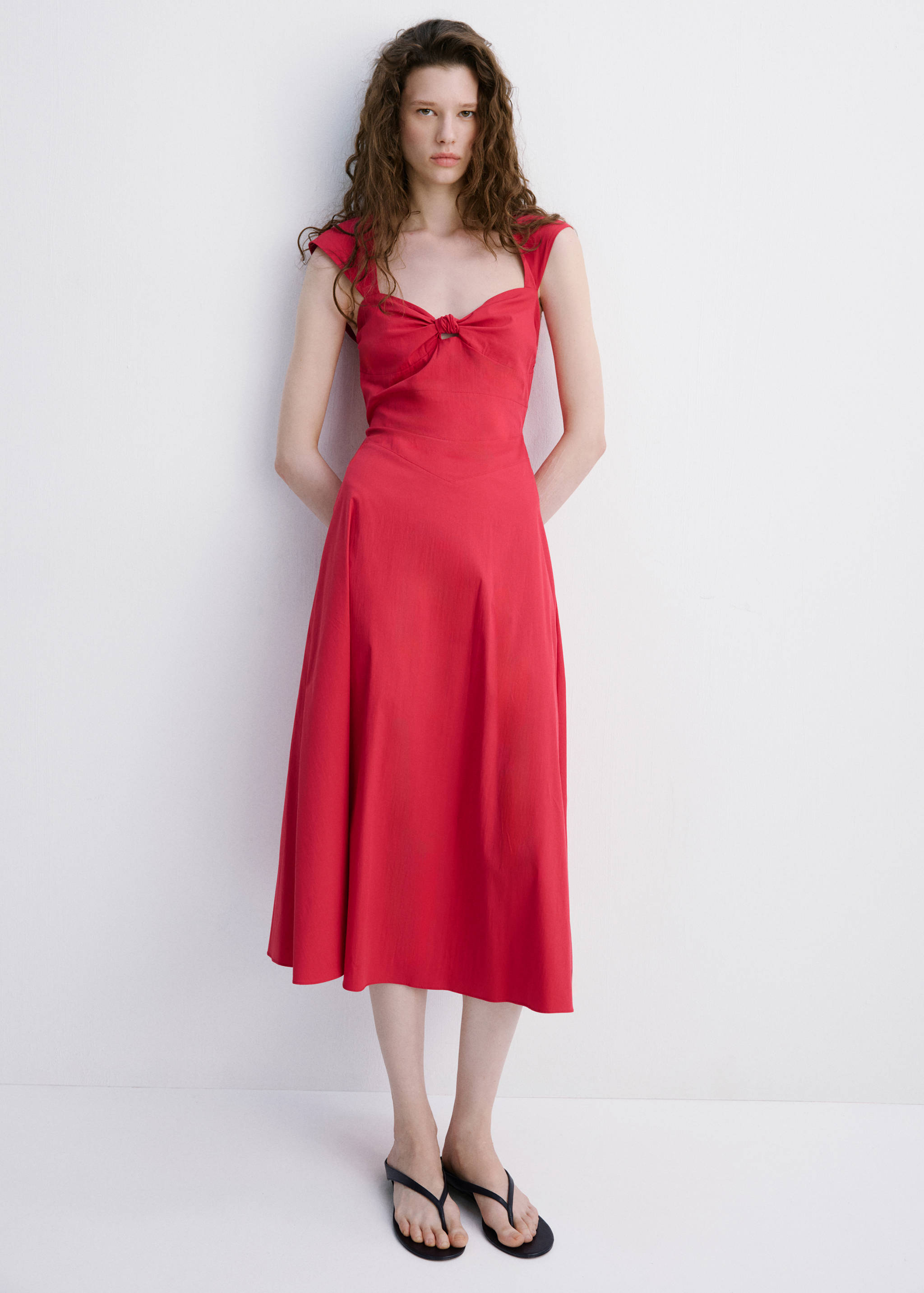 Midi-dress with open back - General plane