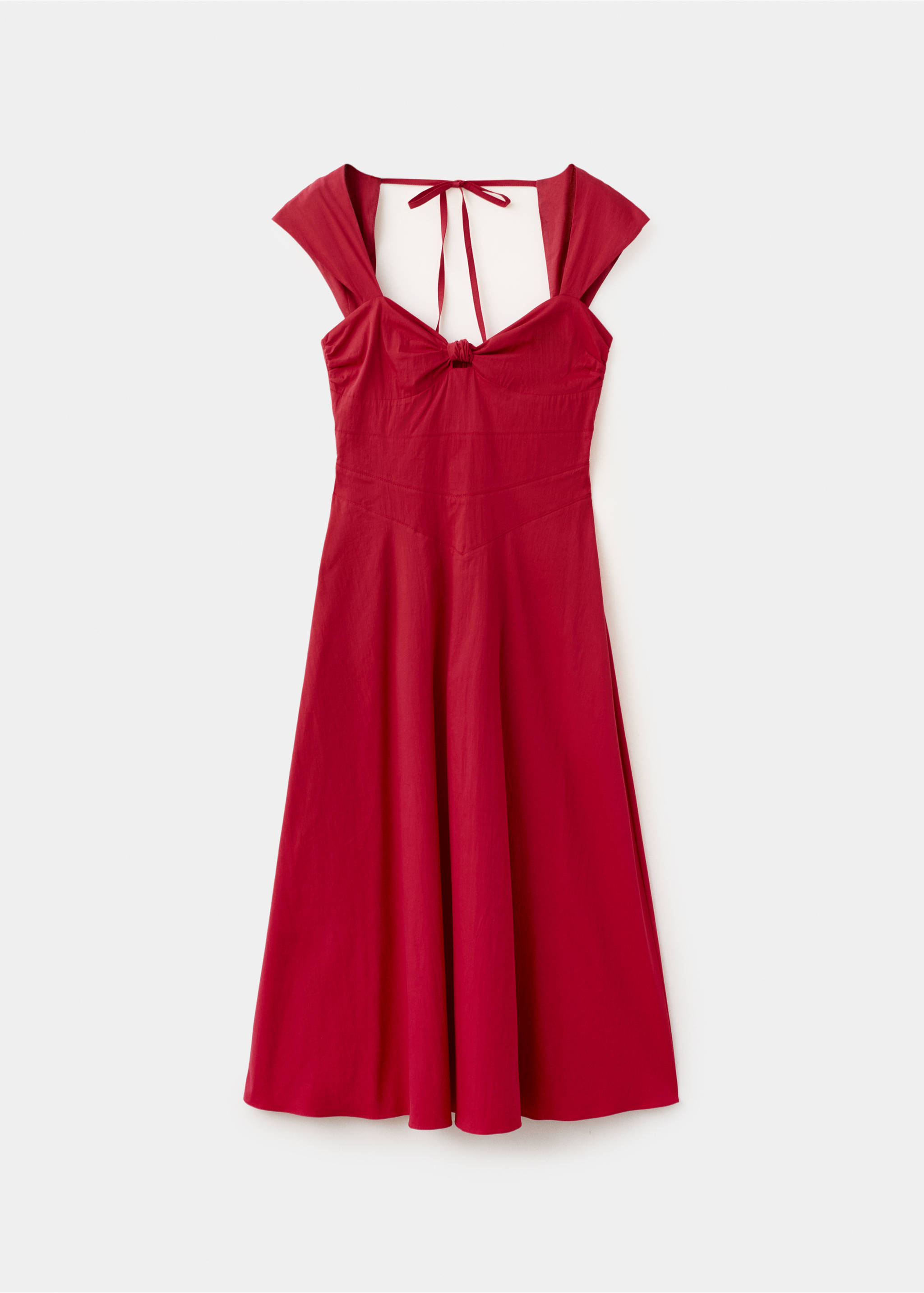 Midi-dress with open back - Article without model, Red. Ref: 27009103-00.