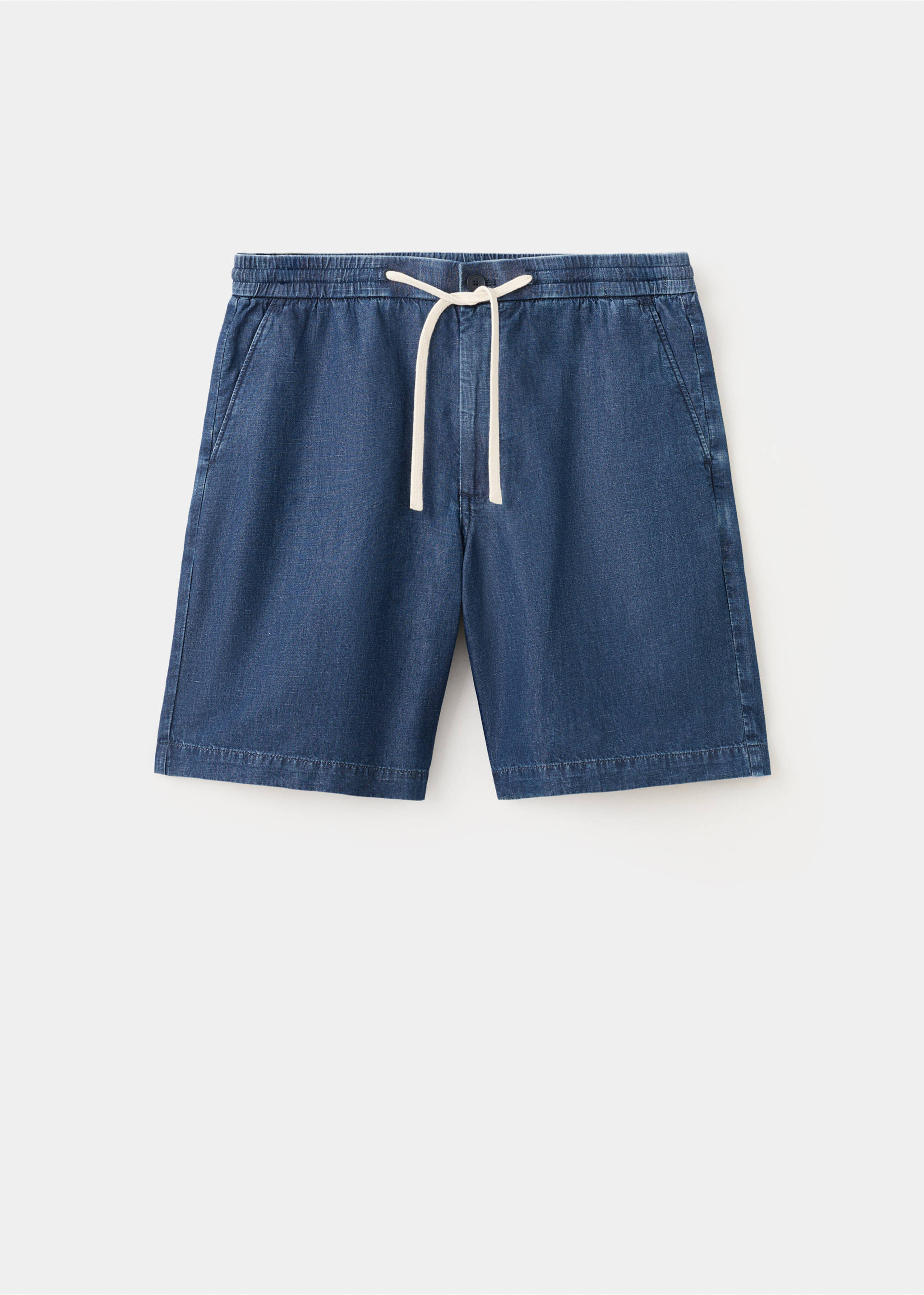 Bermudas algodón lino cordón - Artículo sin modelo, Azul oscuro. Ref: 27009208-00.