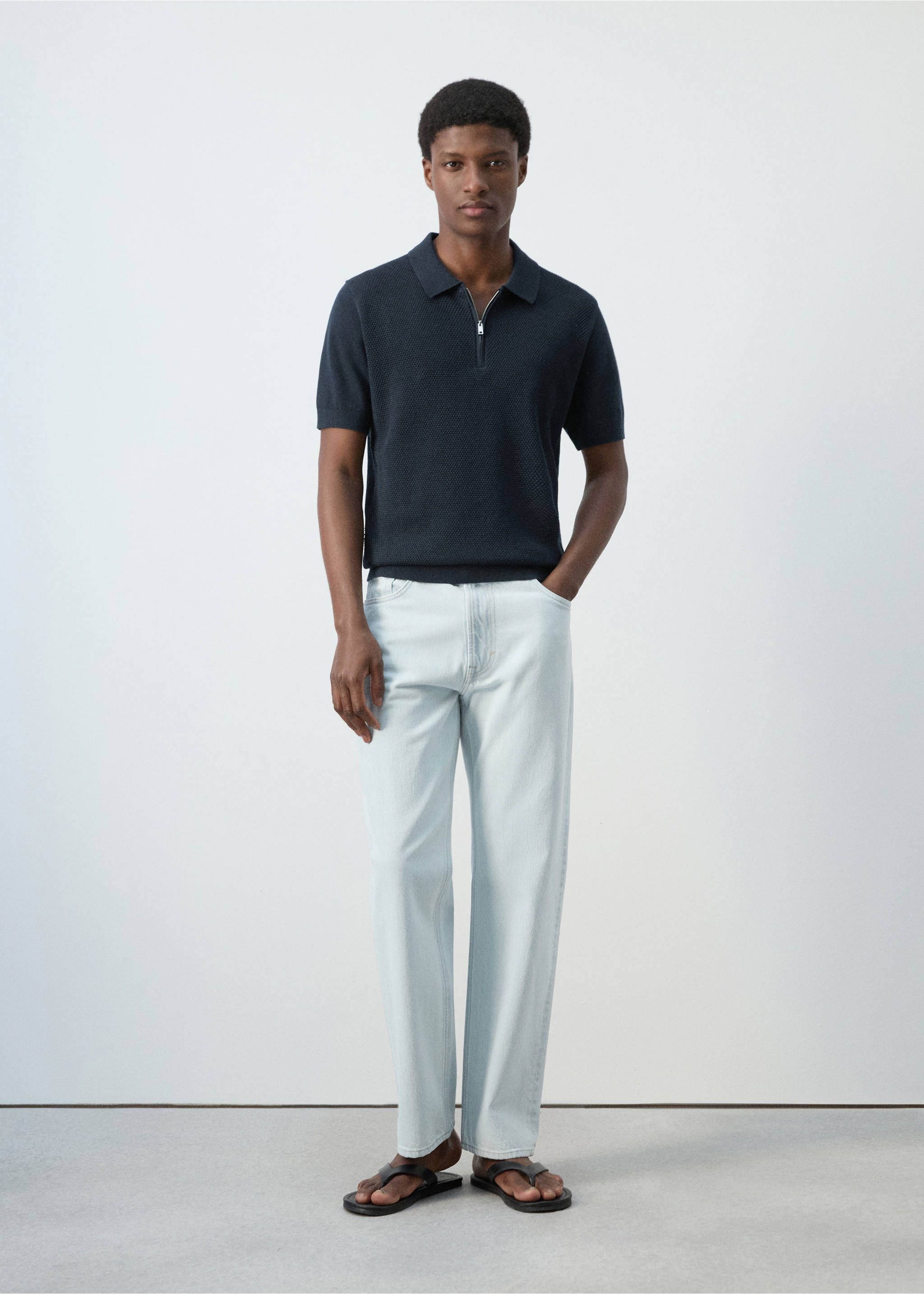 100% cotton regular fit jeans - General plane, Bleach Blue. Ref: 27009209-00.