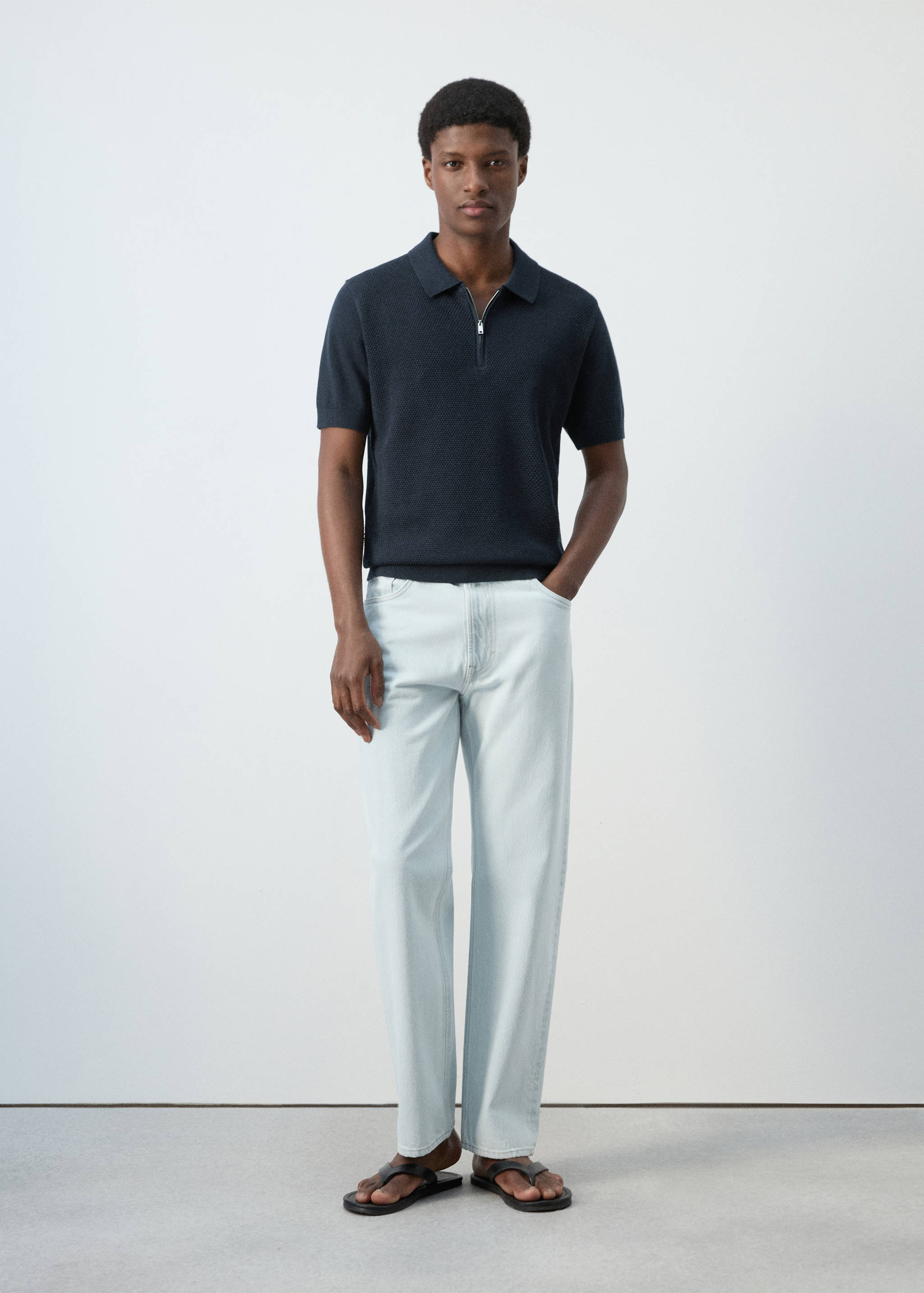 100% cotton regular fit jeans - General plane