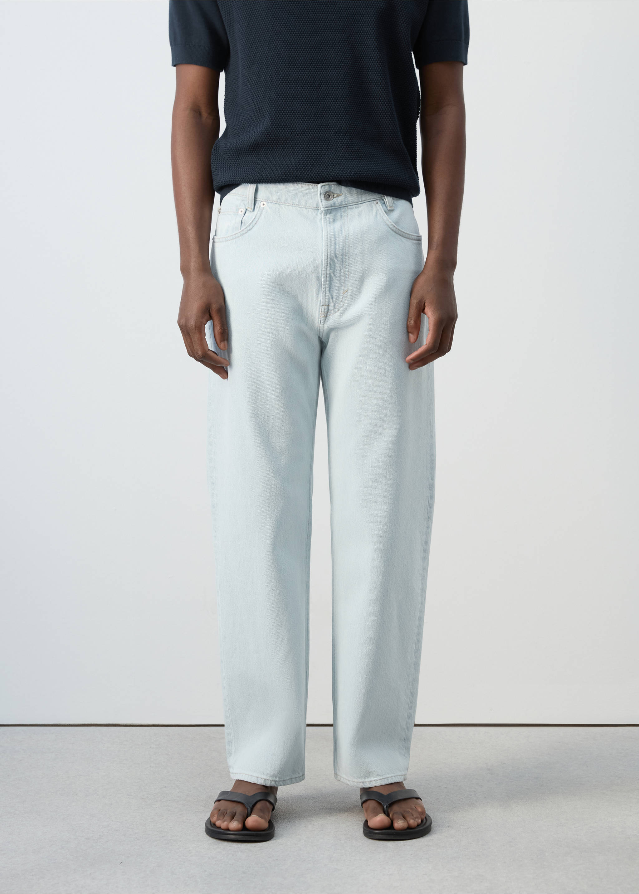 100% cotton regular fit jeans - Medium plane, Bleach Blue. Ref: 27009209-00.