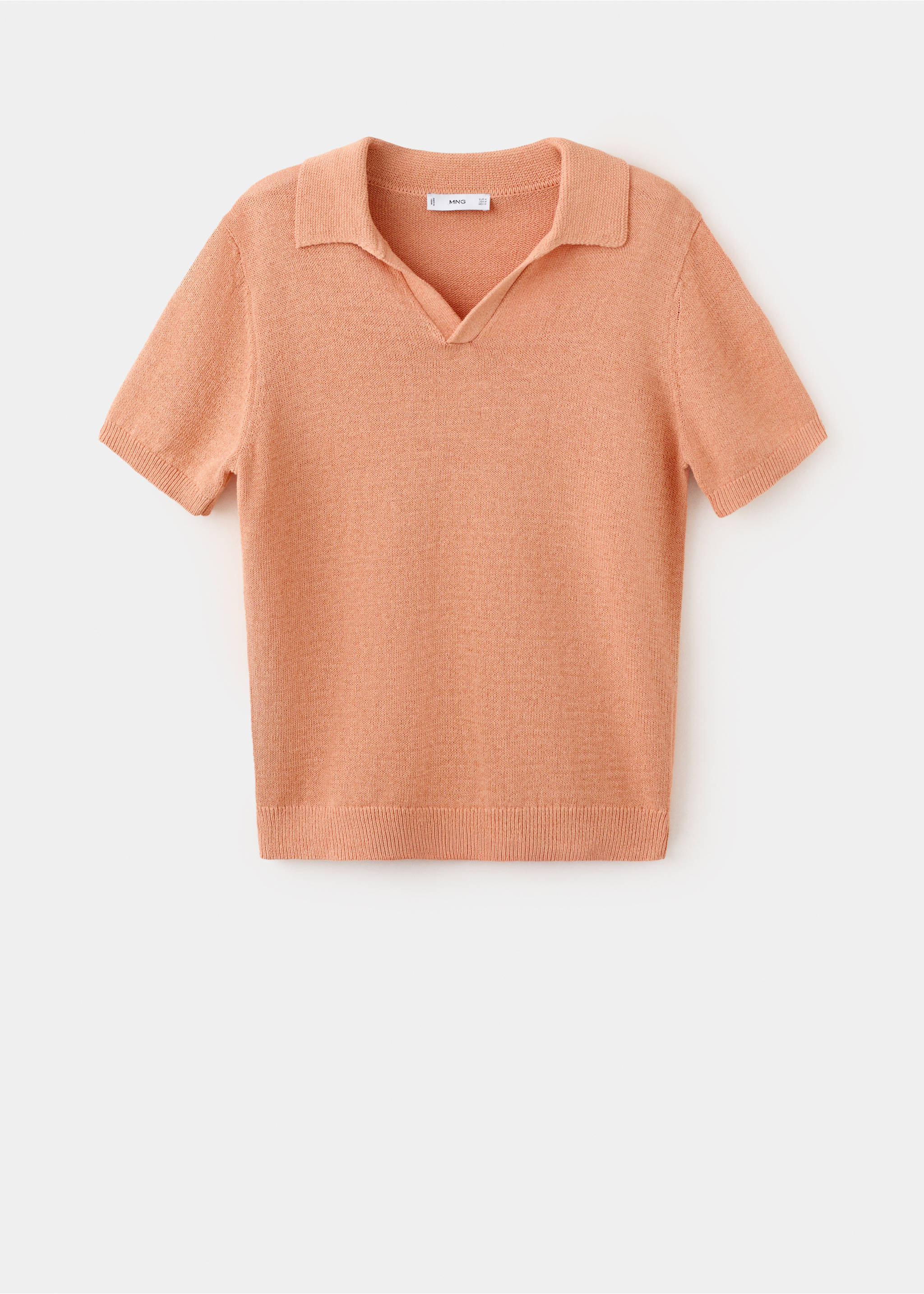 Cotton polo shirt with microstructure - Article without model, Dark Orange. Ref: 27009210-01.