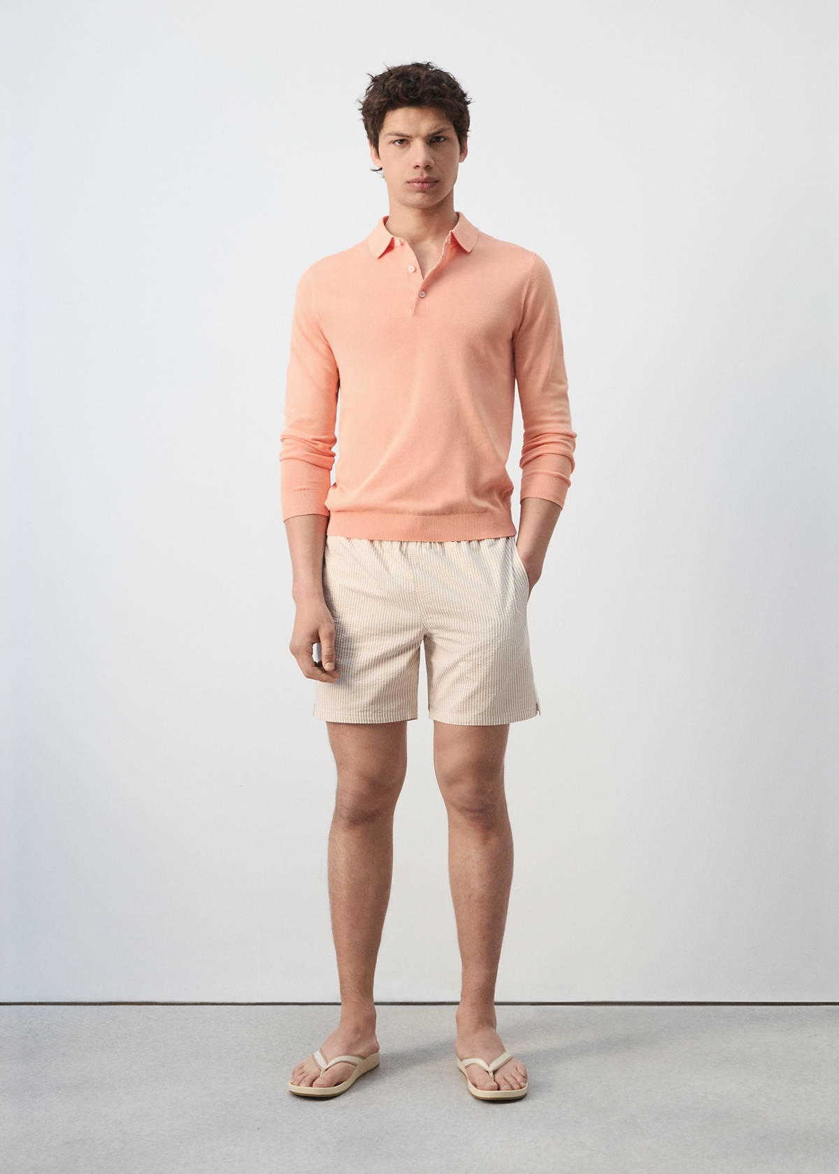 100% cotton fine-knit polo shirt