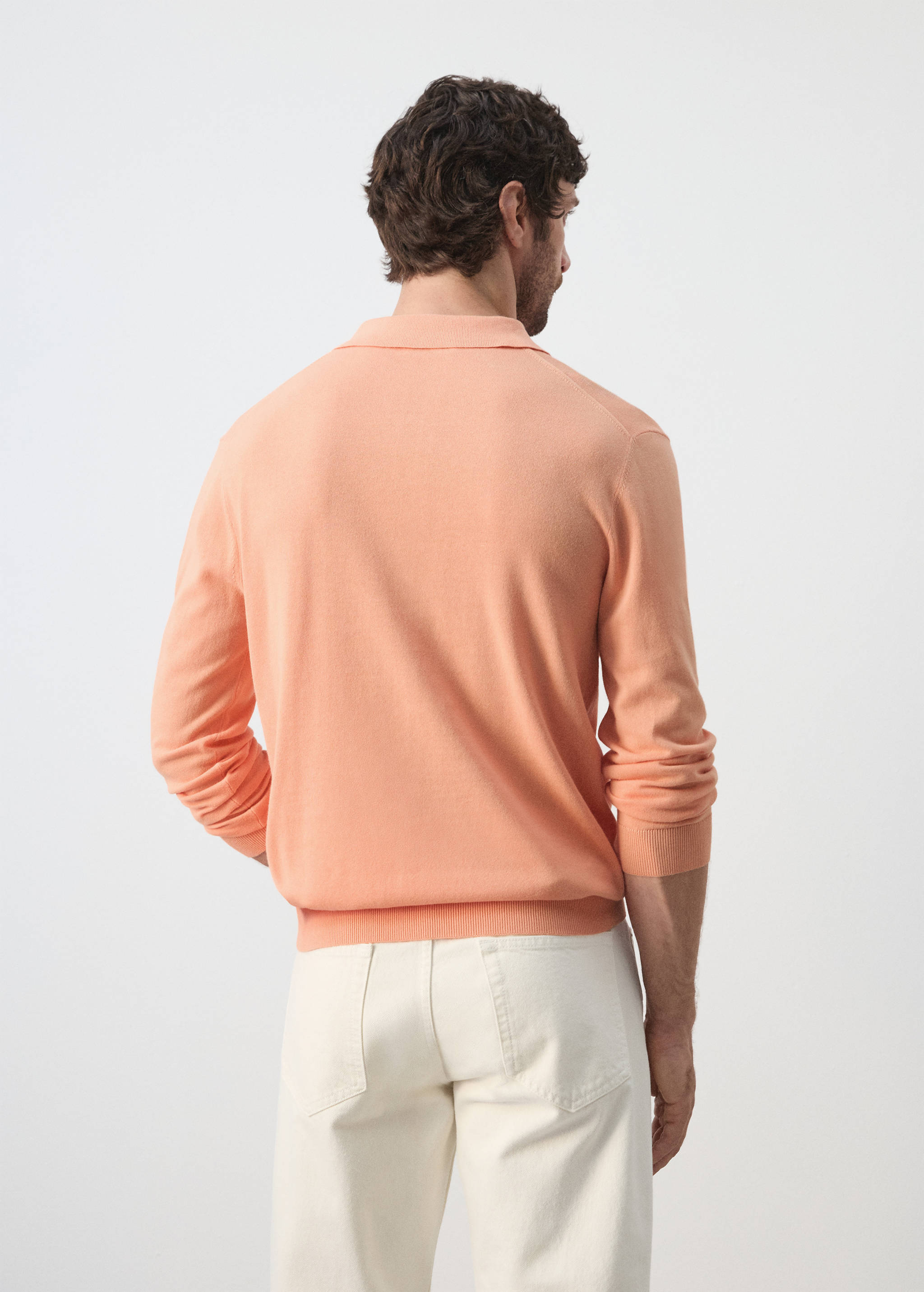 100% cotton fine-knit polo shirt - Reverse of the article
