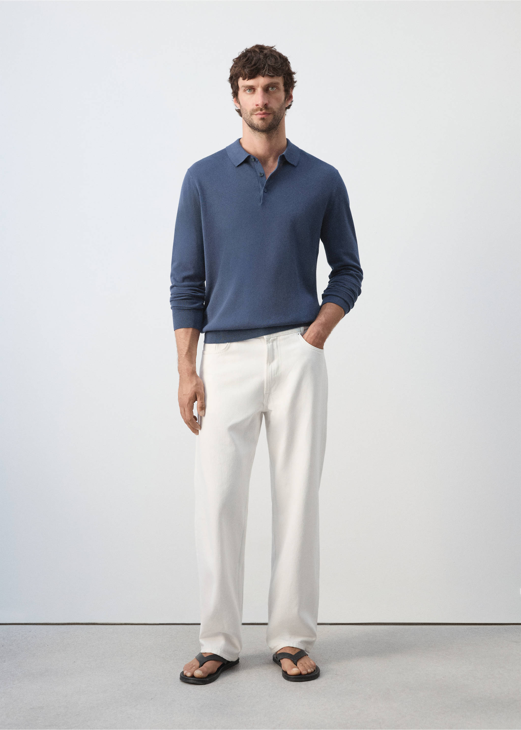 100% cotton fine-knit polo shirt - General plane, Indigo Blue. Ref: 27009211-01.