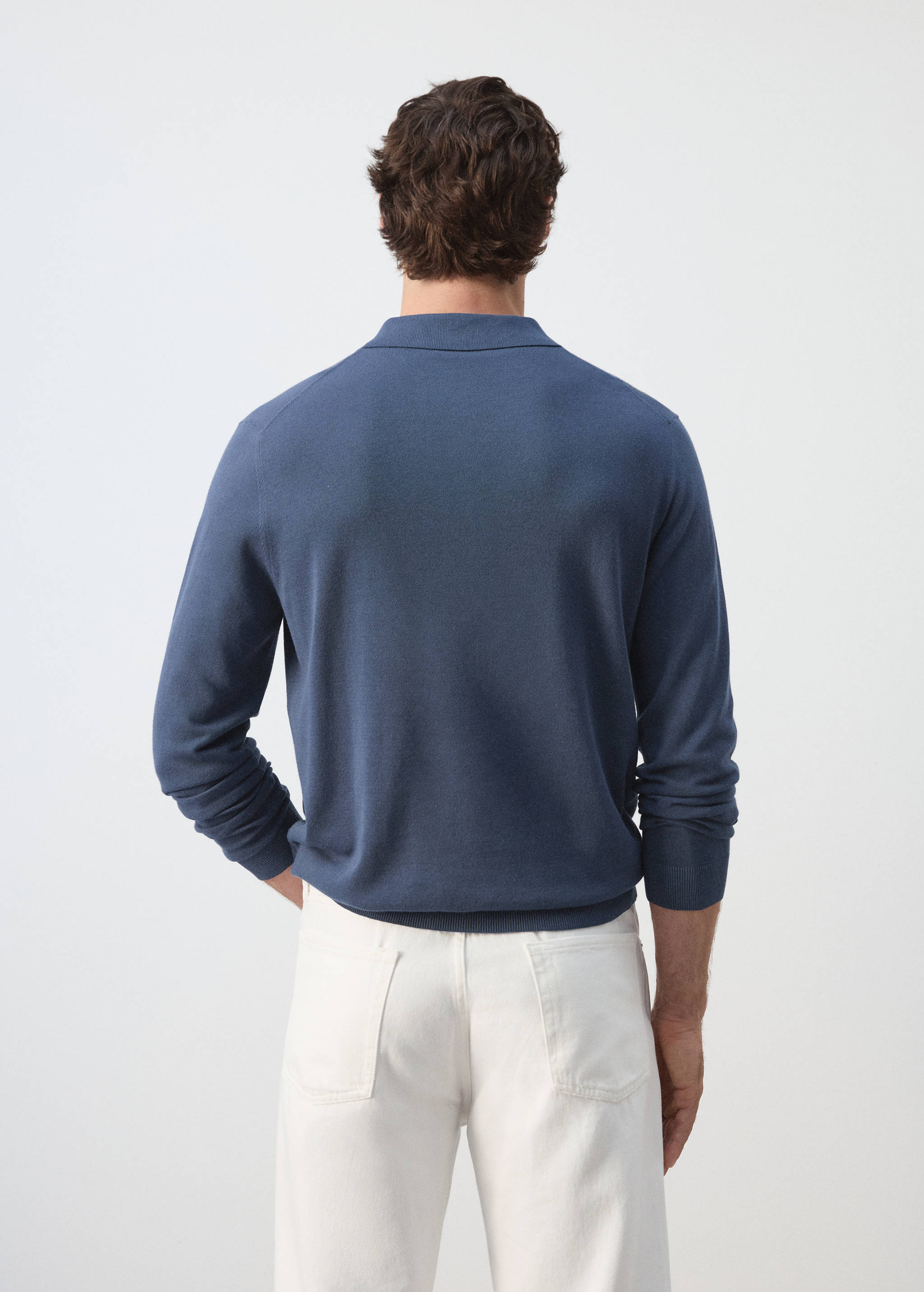 100% cotton fine-knit polo shirt - Reverse of the article