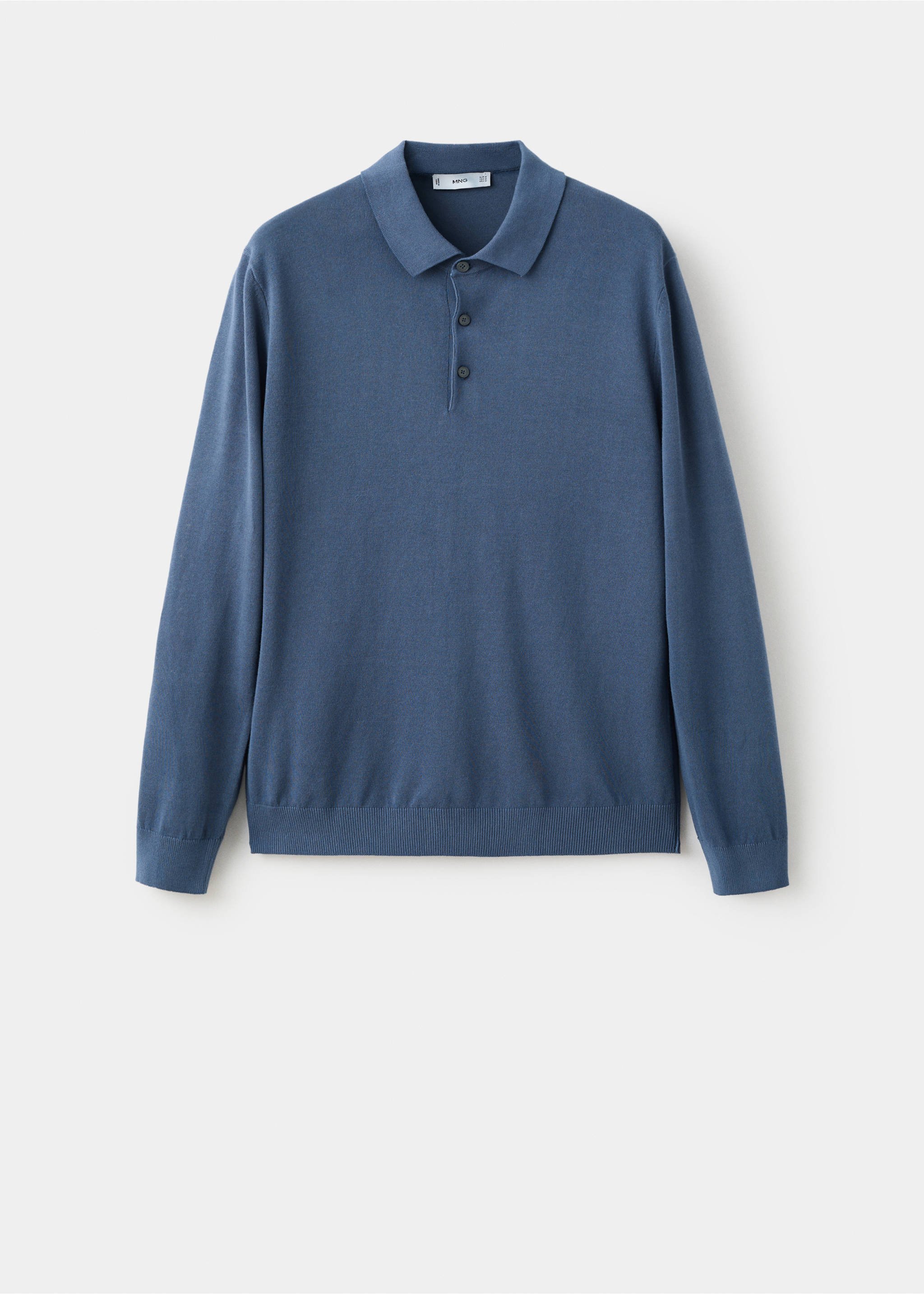 100% cotton fine-knit polo shirt - Article without model, Indigo Blue. Ref: 27009211-01.