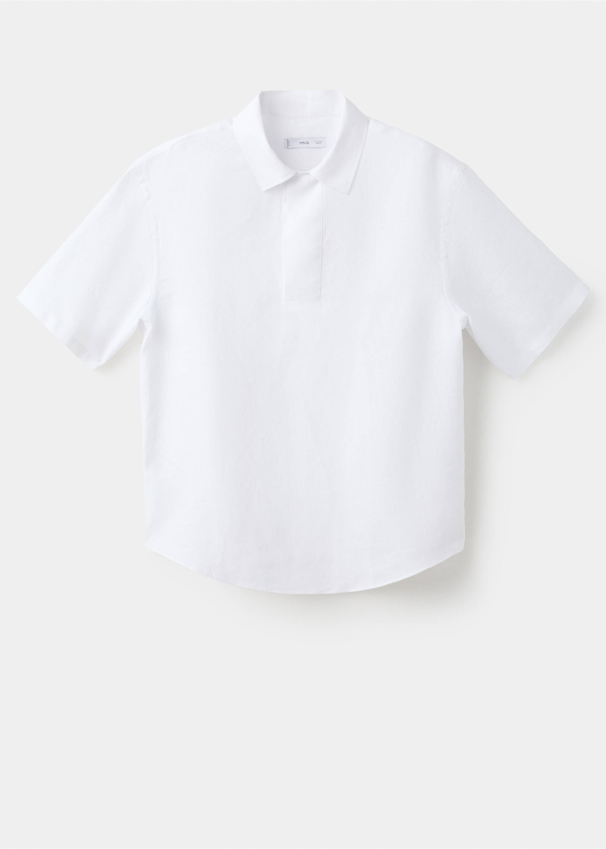 Camisa 100% linho de manga curta - Artigo sem modelo, Branco. Ref: 27009213-00.