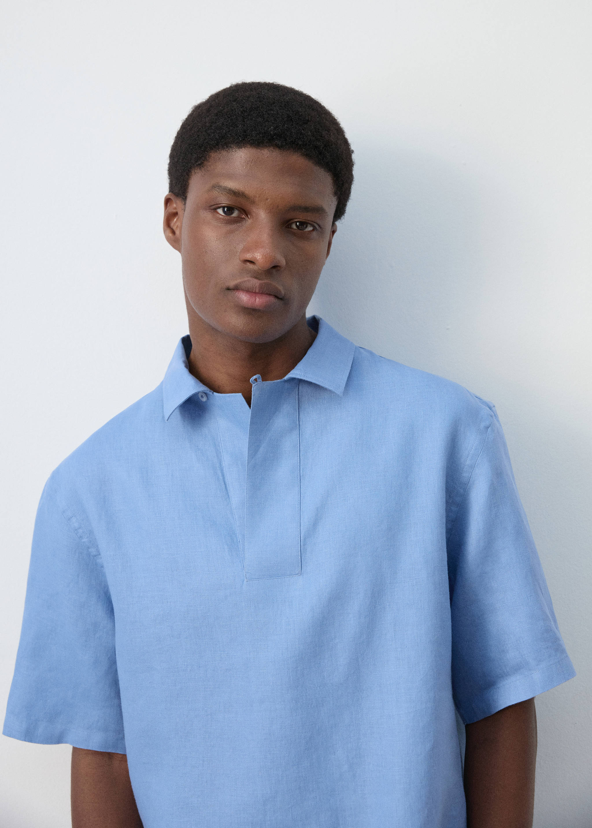 Camisa 100% linho de manga curta - Pormenor do artigo 1