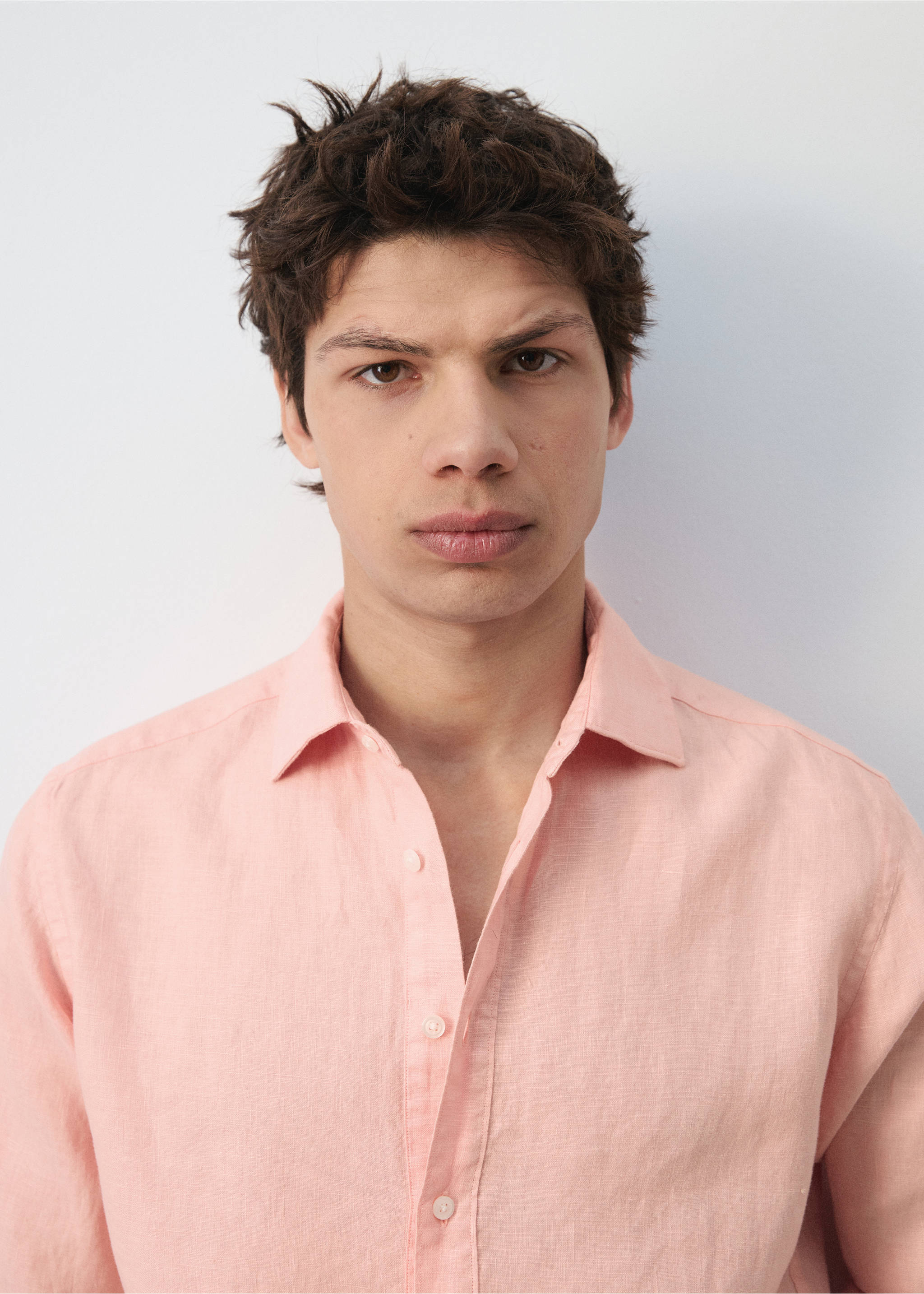 قميص 100% من الكتان منتظم - تفاصيل المنتج 1, سلموني. Ref: 27009214-00.