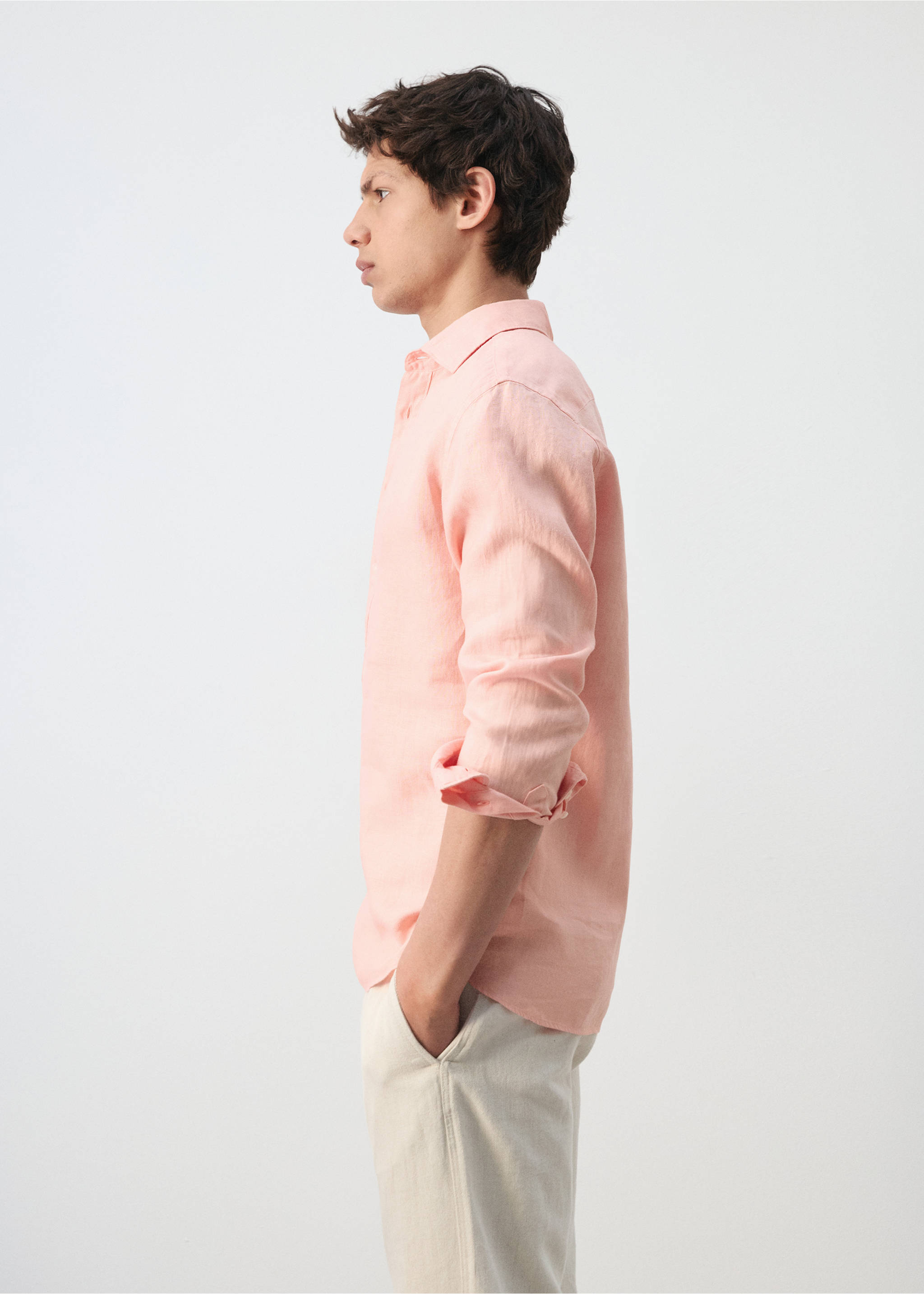 قميص 100% من الكتان منتظم - تفاصيل المنتج 2, سلموني. Ref: 27009214-00.