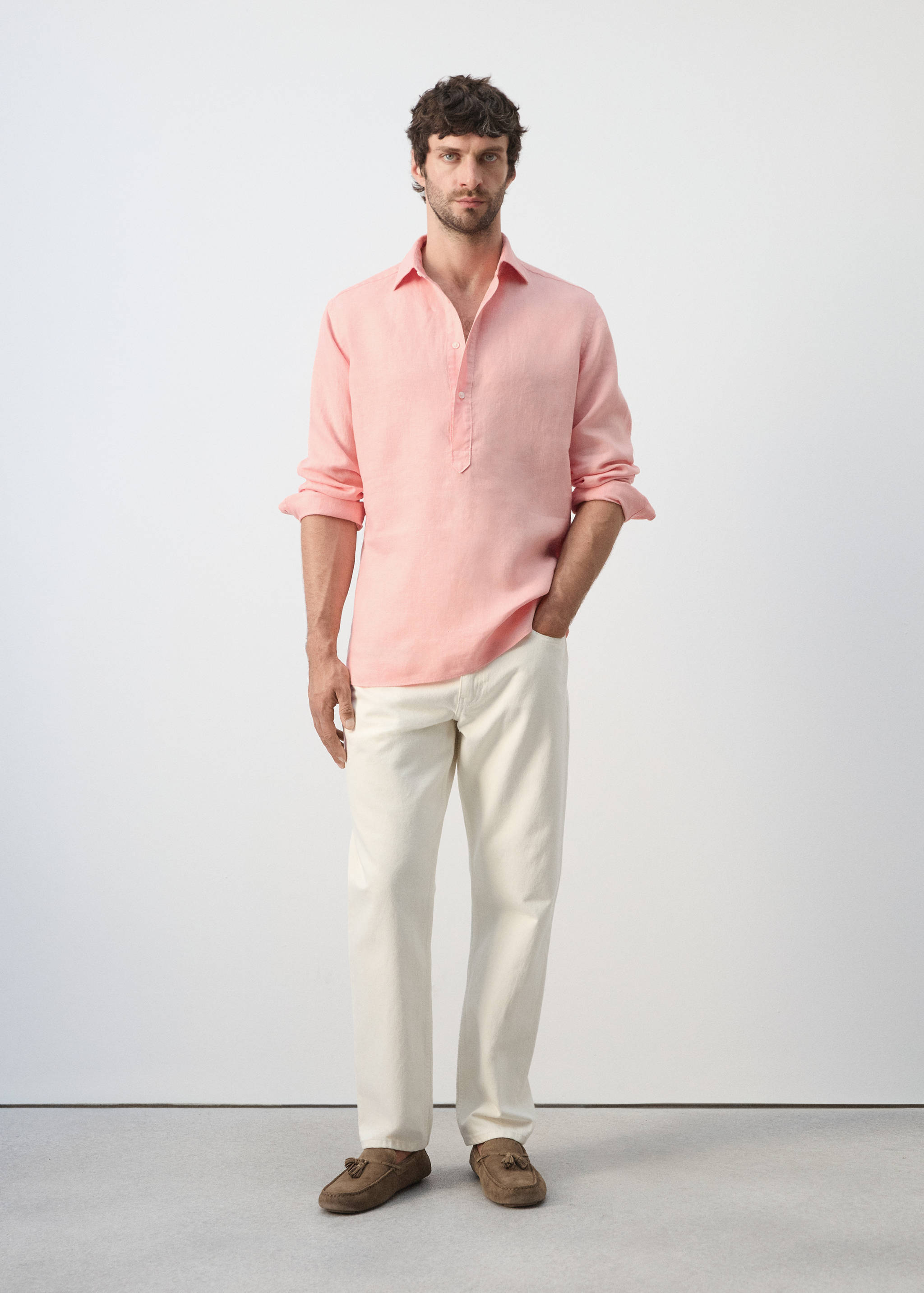 100% linen polo shirt - General plane