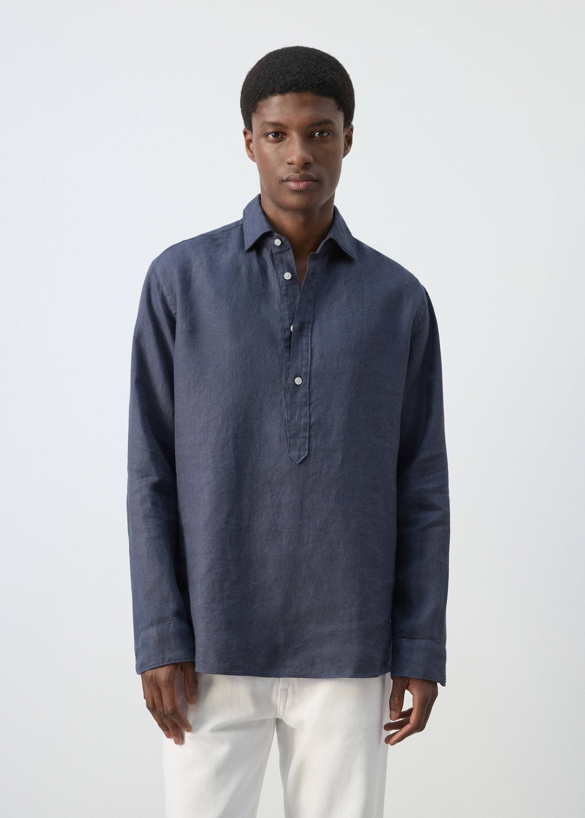 قميص 100% من الكتان منتظم - رؤية وسط