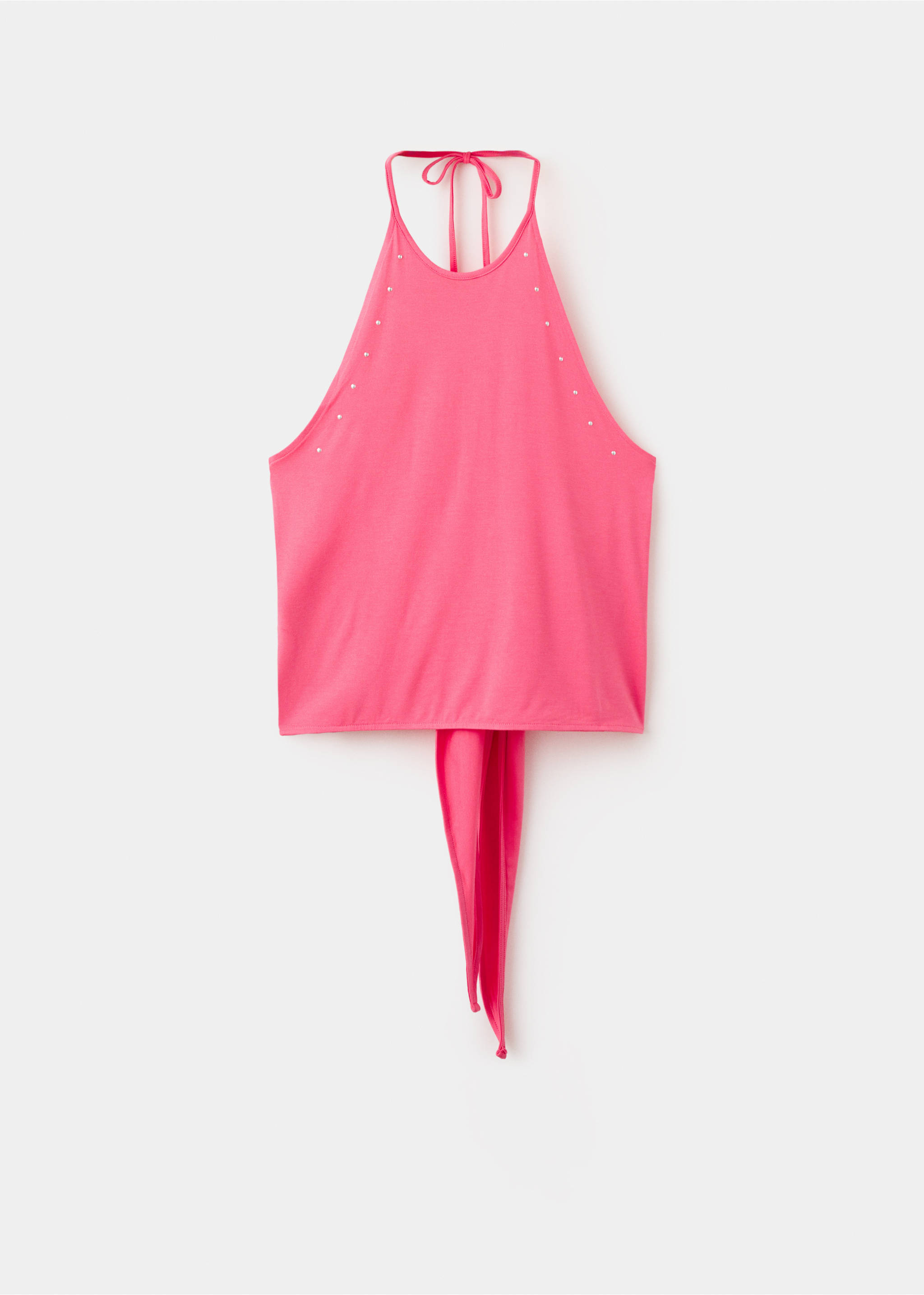 Open-back top with rhinestones - Article without model, Pink. Ref: 27009216-00.