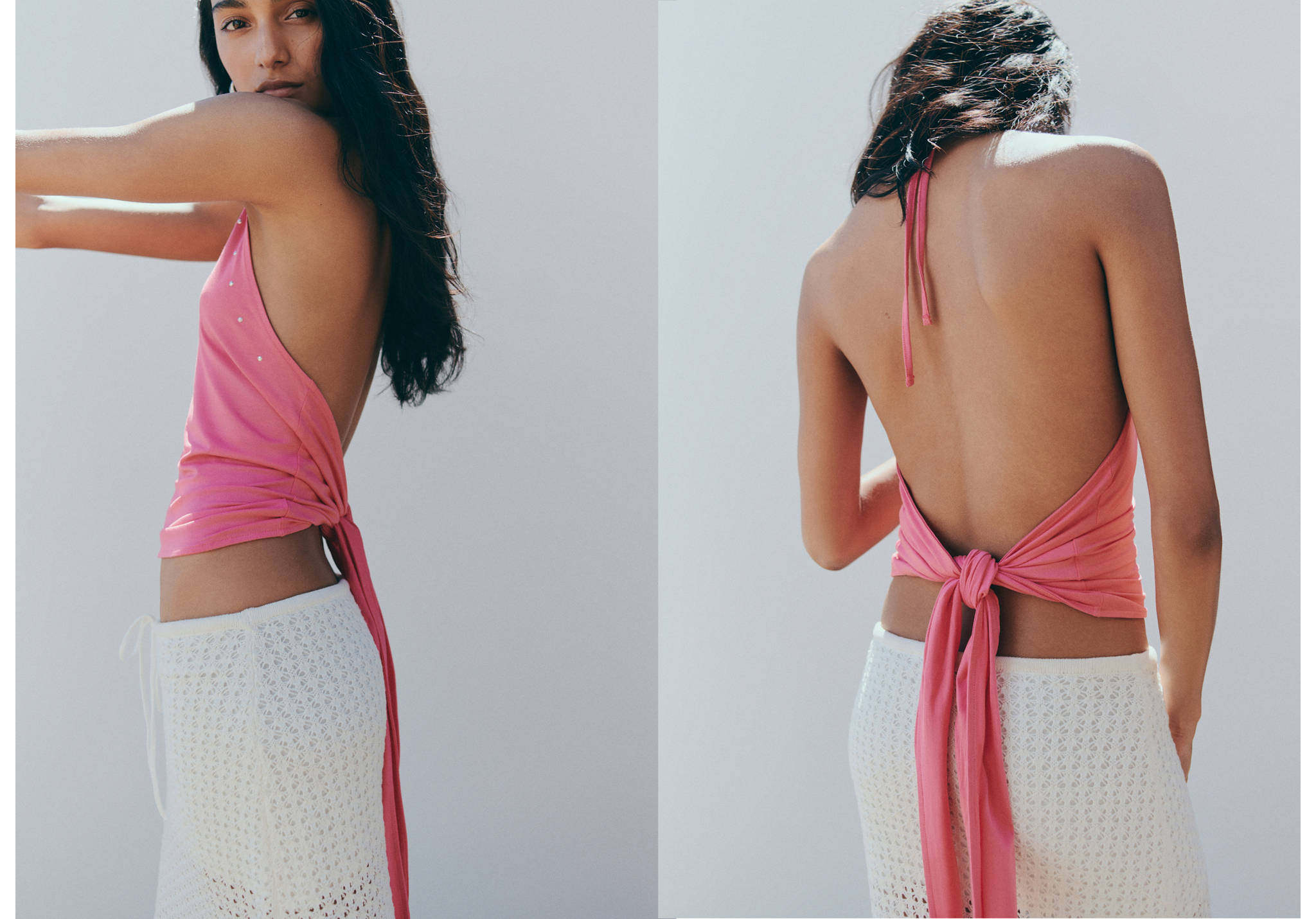 Open-back strass top - Panoramic plane