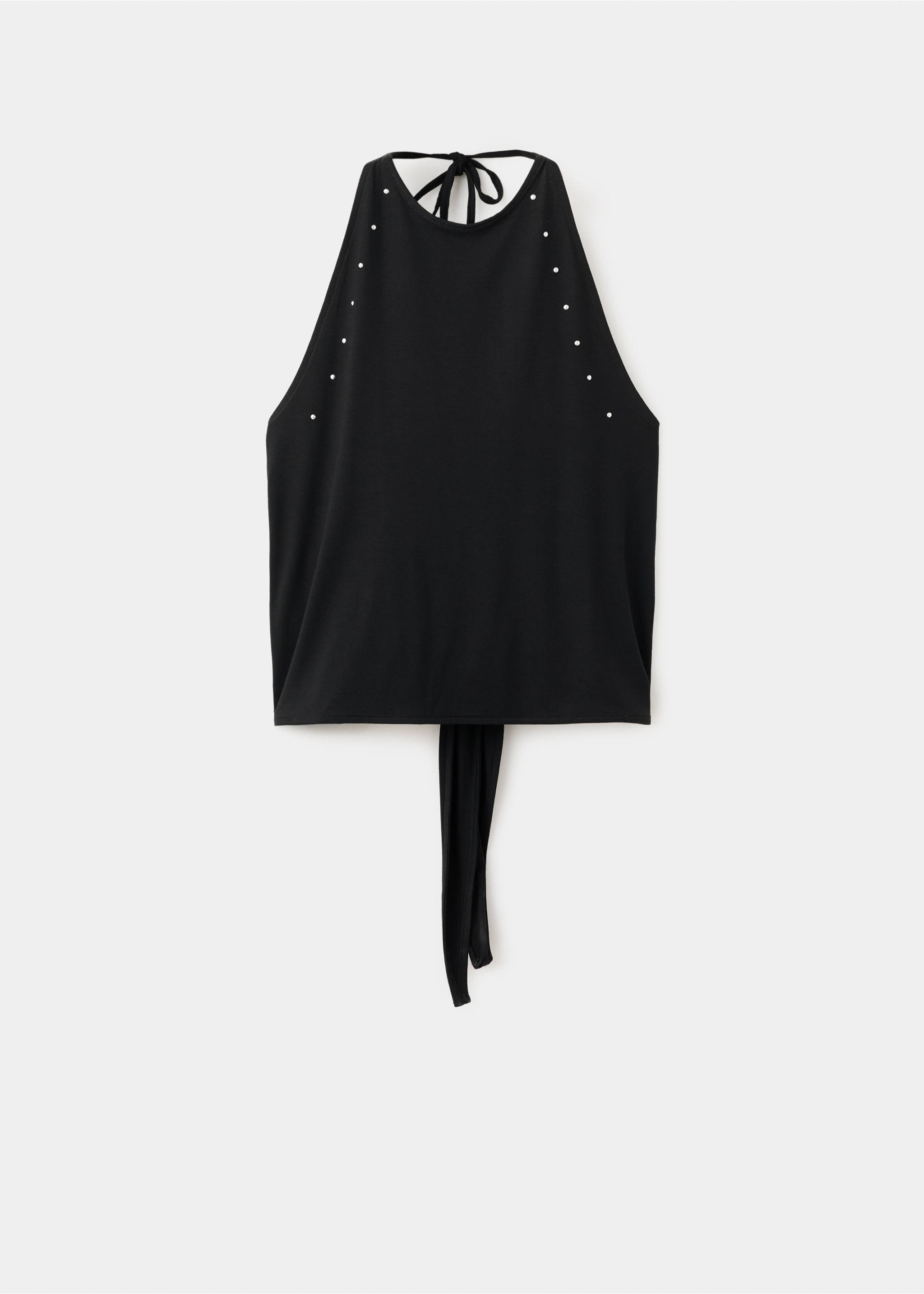 Open-back strass top - Article without model, Black. Ref: 27009217-00.