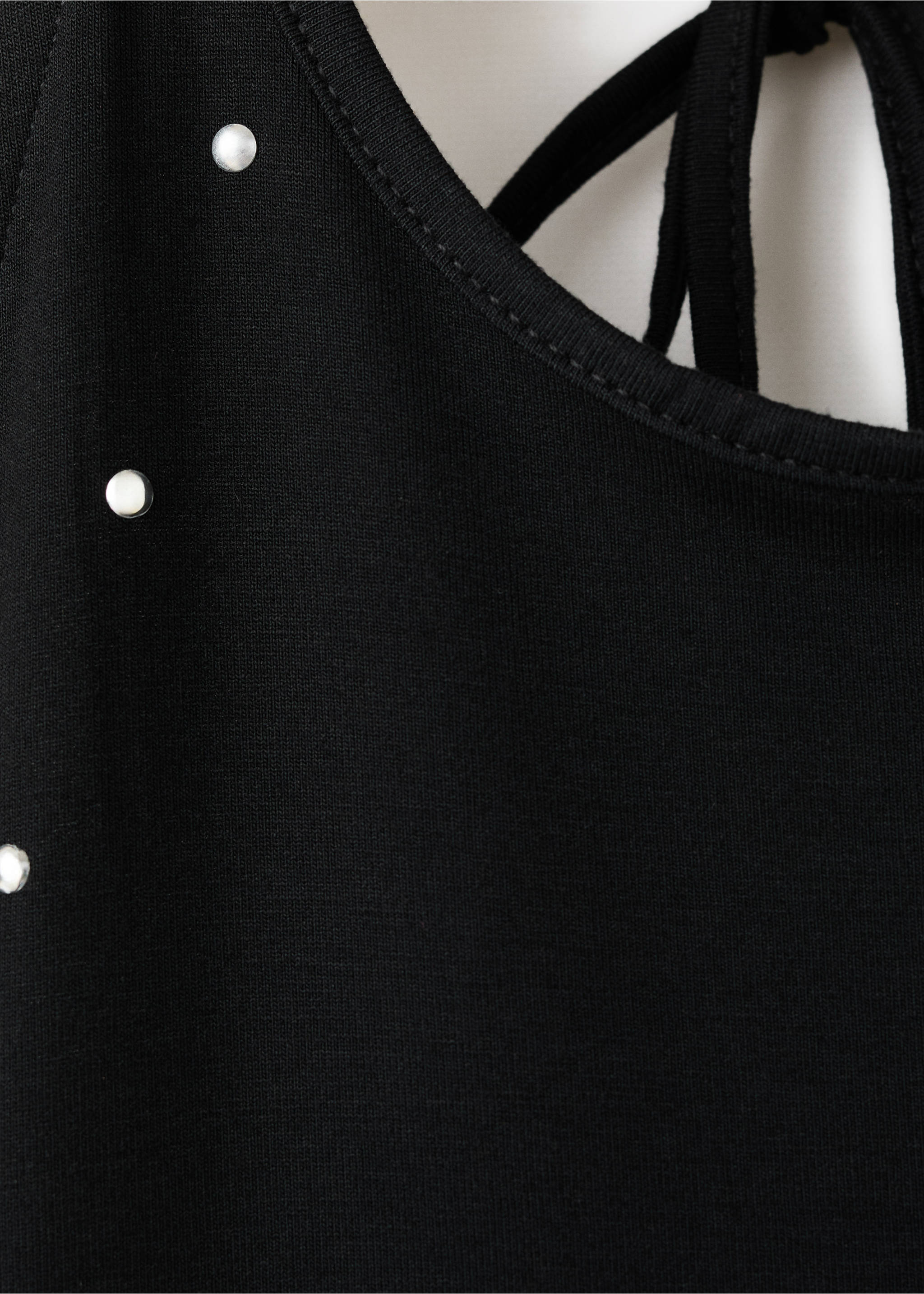 Open-back strass top - Details of the article 8, Black. Ref: 27009217-00.