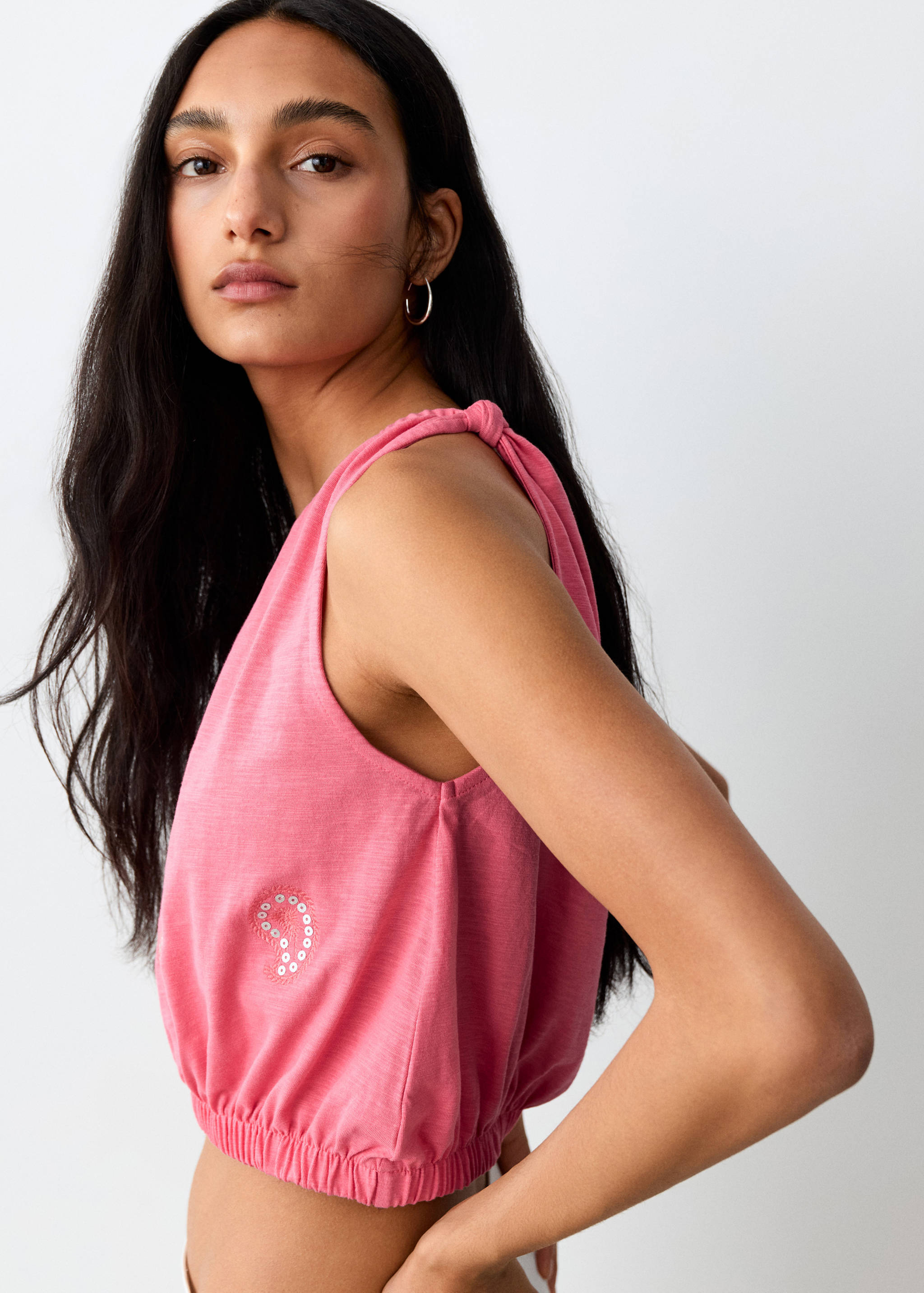 Top asimétrico detalle strass - Detalle del artículo 1