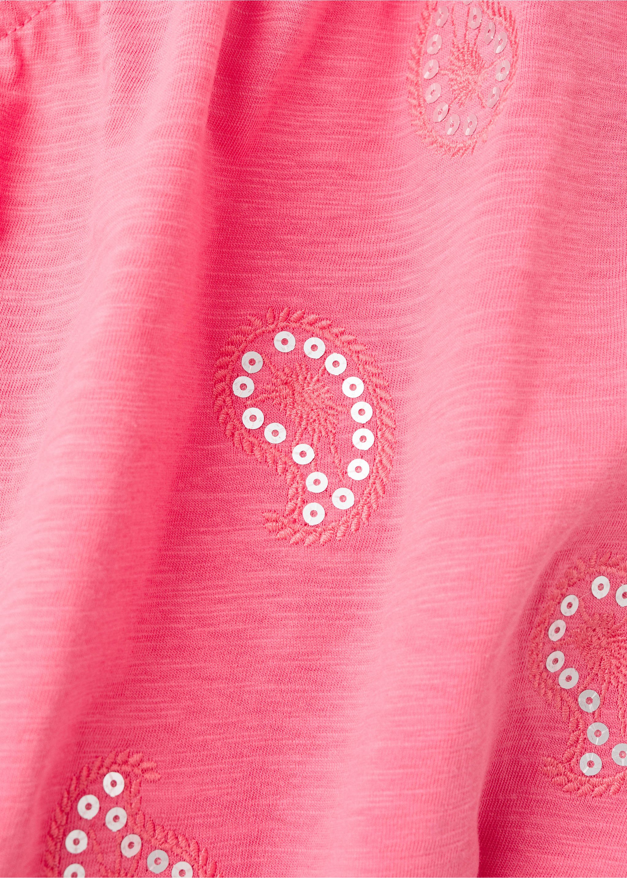 Asymmetric top with rhinestone detail - Details of the article 8, Pink. Ref: 27009218-00.