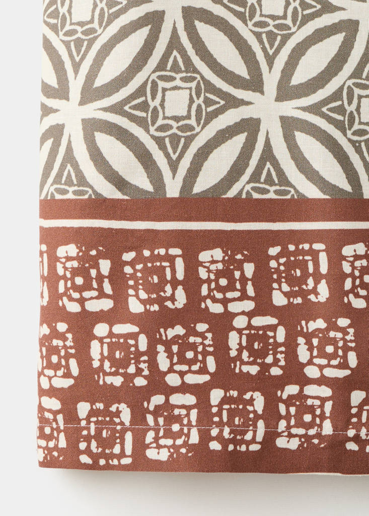 Printed bowling shirt — Khaki