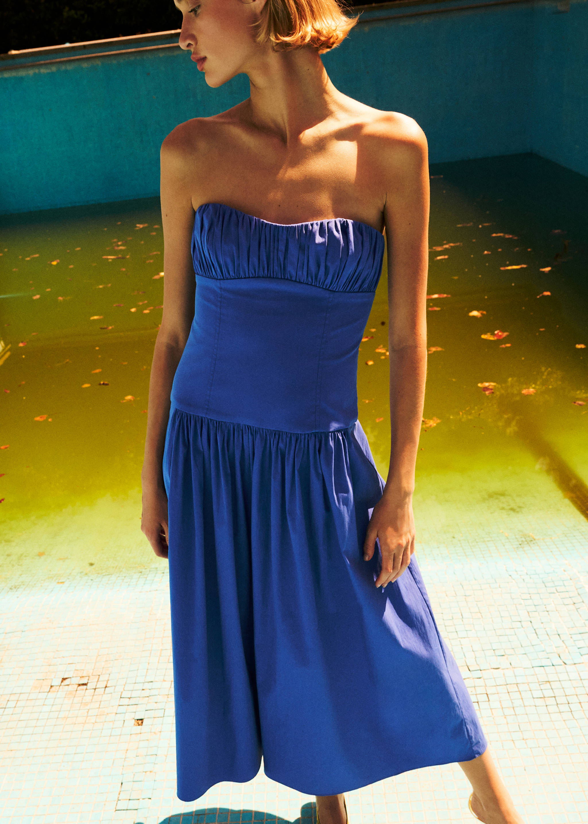 Ruched strapless dress - General plane