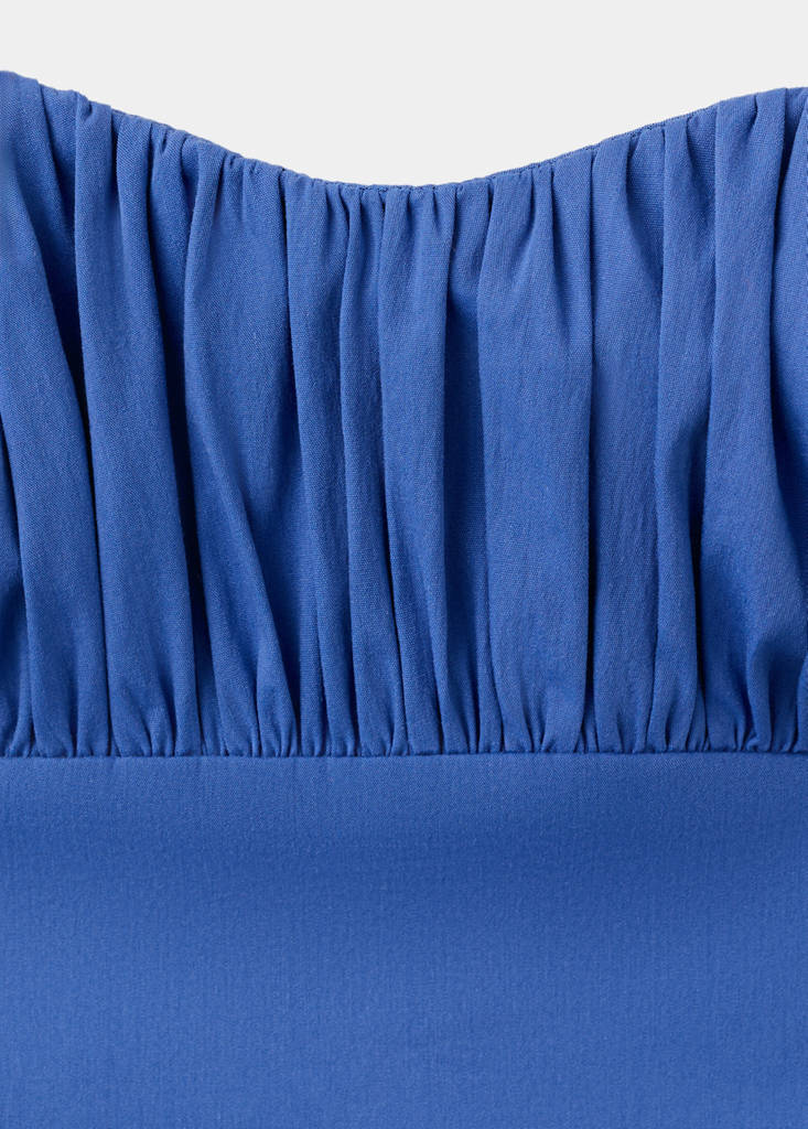 Ruched strapless dress — Blue